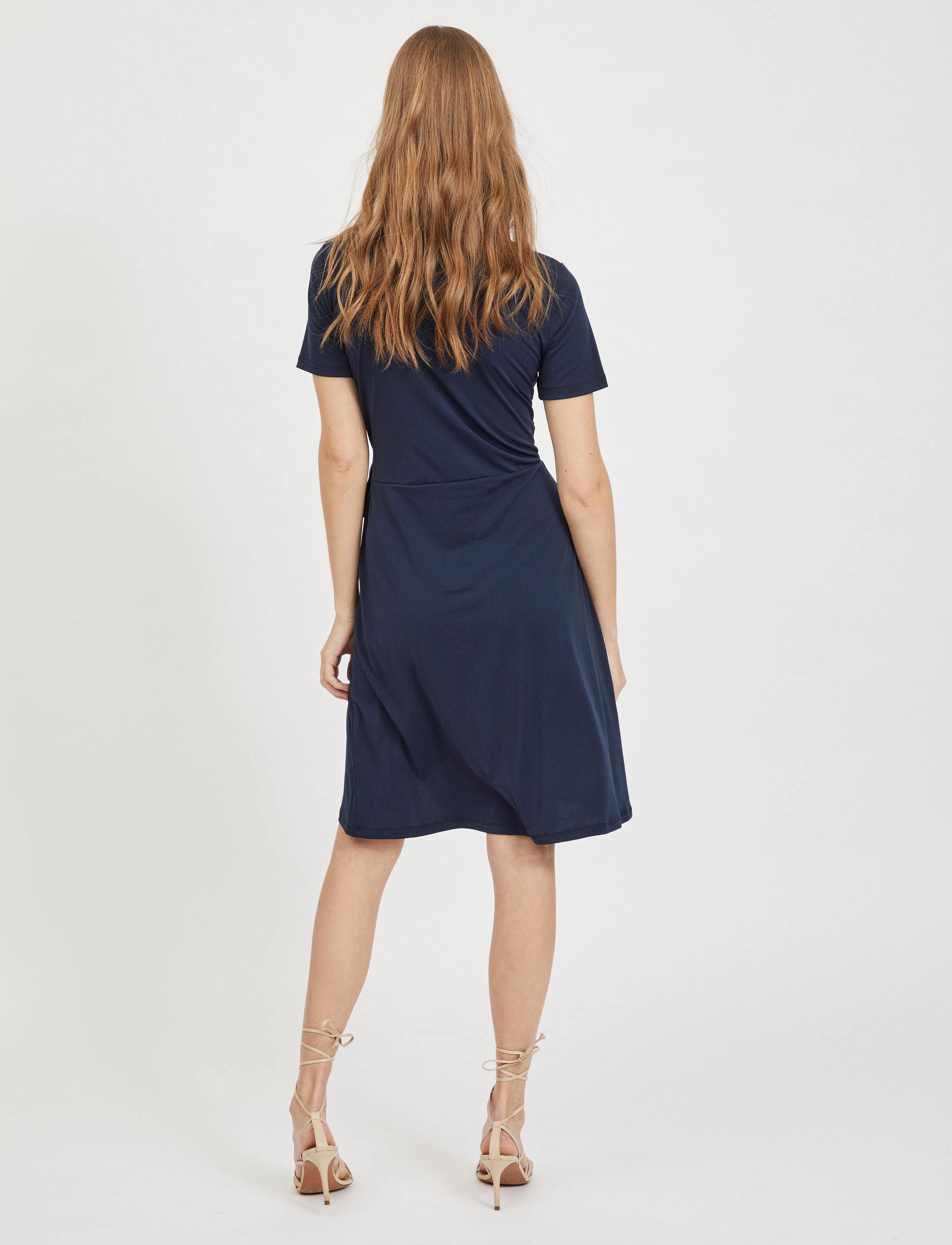 Vila - VINAYELI S/S  KNEE WRAP DRESS/SU - NOOS - laveste priser - navy blazer - 3