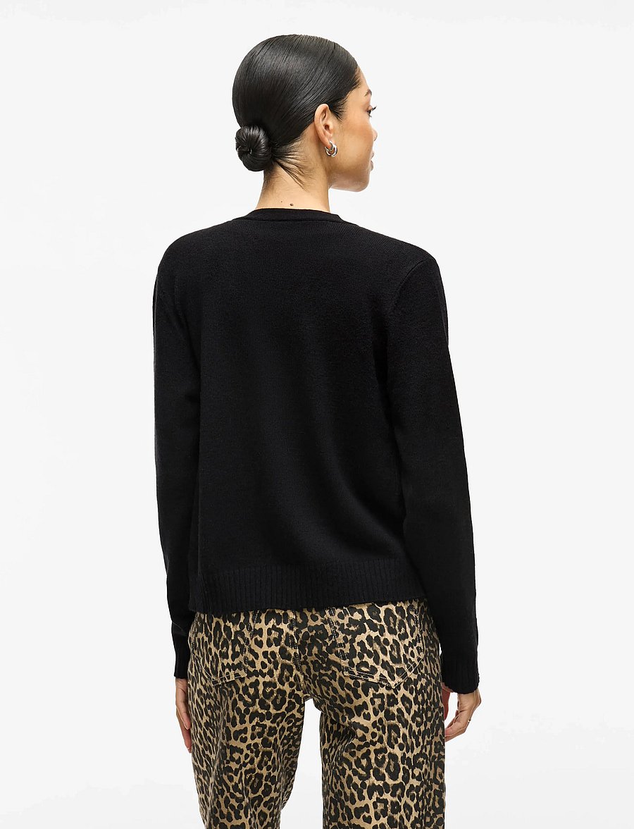 Vila - VIRIL SHORT L/S KNIT CARDIGAN-NOOS - strickjacken - black - 3