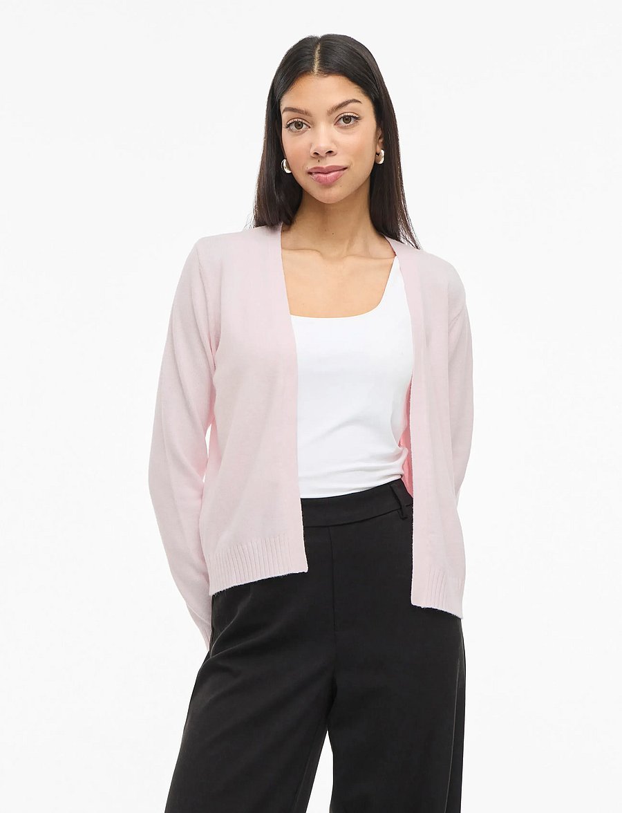 Vila - VIRIL SHORT L/S KNIT CARDIGAN-NOOS - kardiganid - cherry blossom - 0