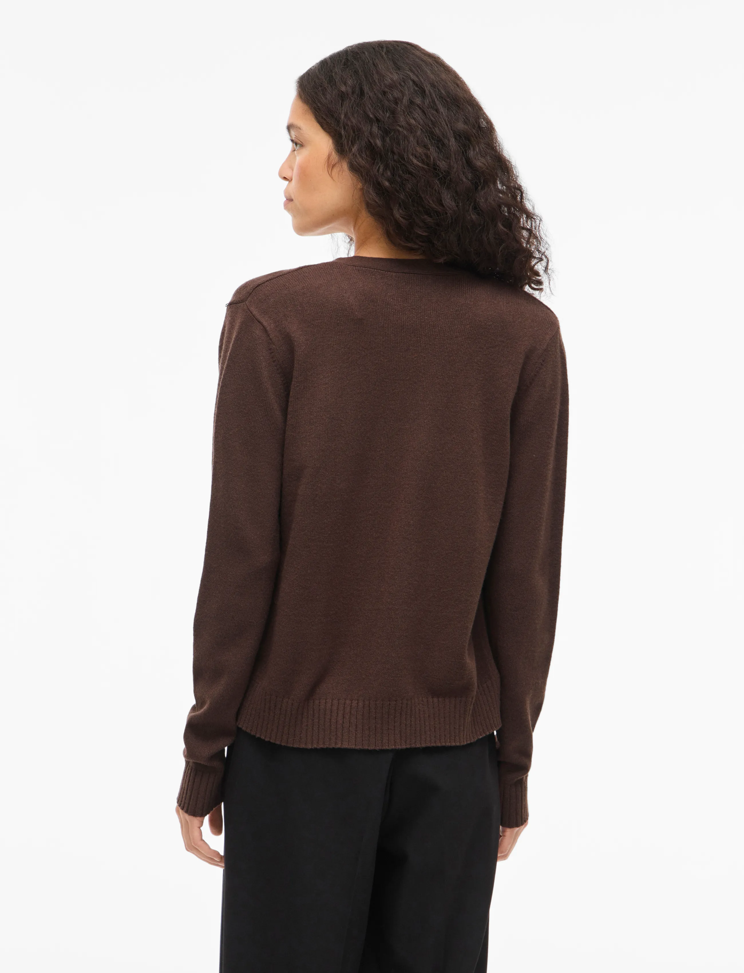 Vila - VIRIL SHORT L/S KNIT CARDIGAN-NOOS - kardiganid - coffee bean - 3