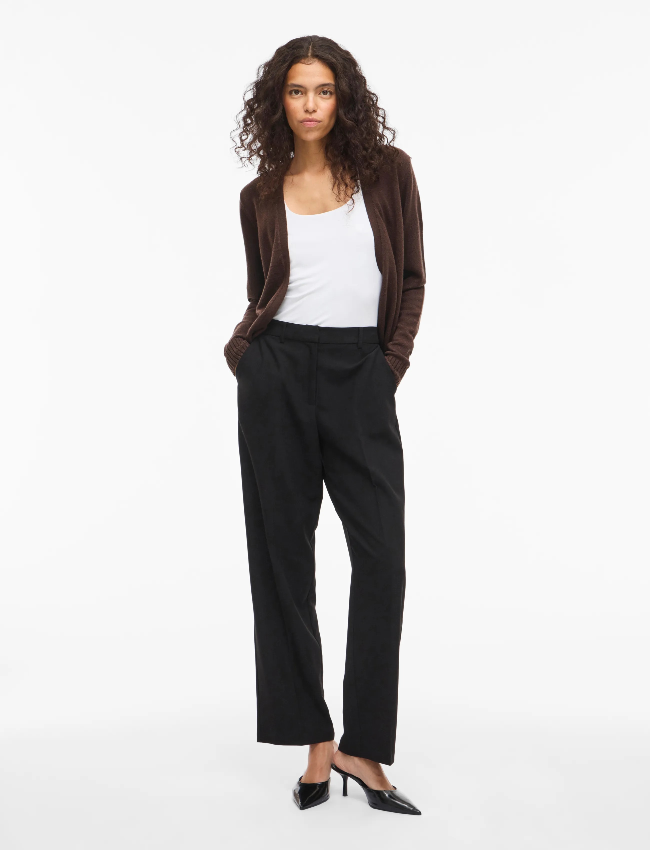 Vila - VIRIL SHORT L/S KNIT CARDIGAN-NOOS - kardiganid - coffee bean - 4