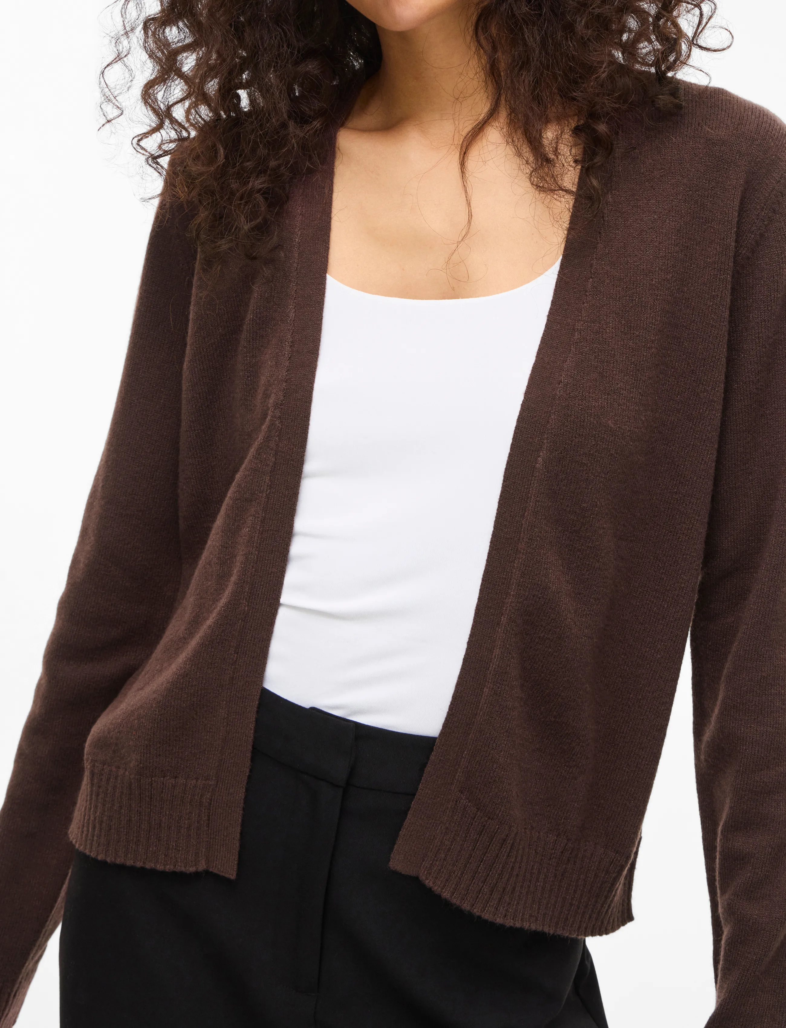 Vila - VIRIL SHORT L/S KNIT CARDIGAN-NOOS - kardiganid - coffee bean - 5