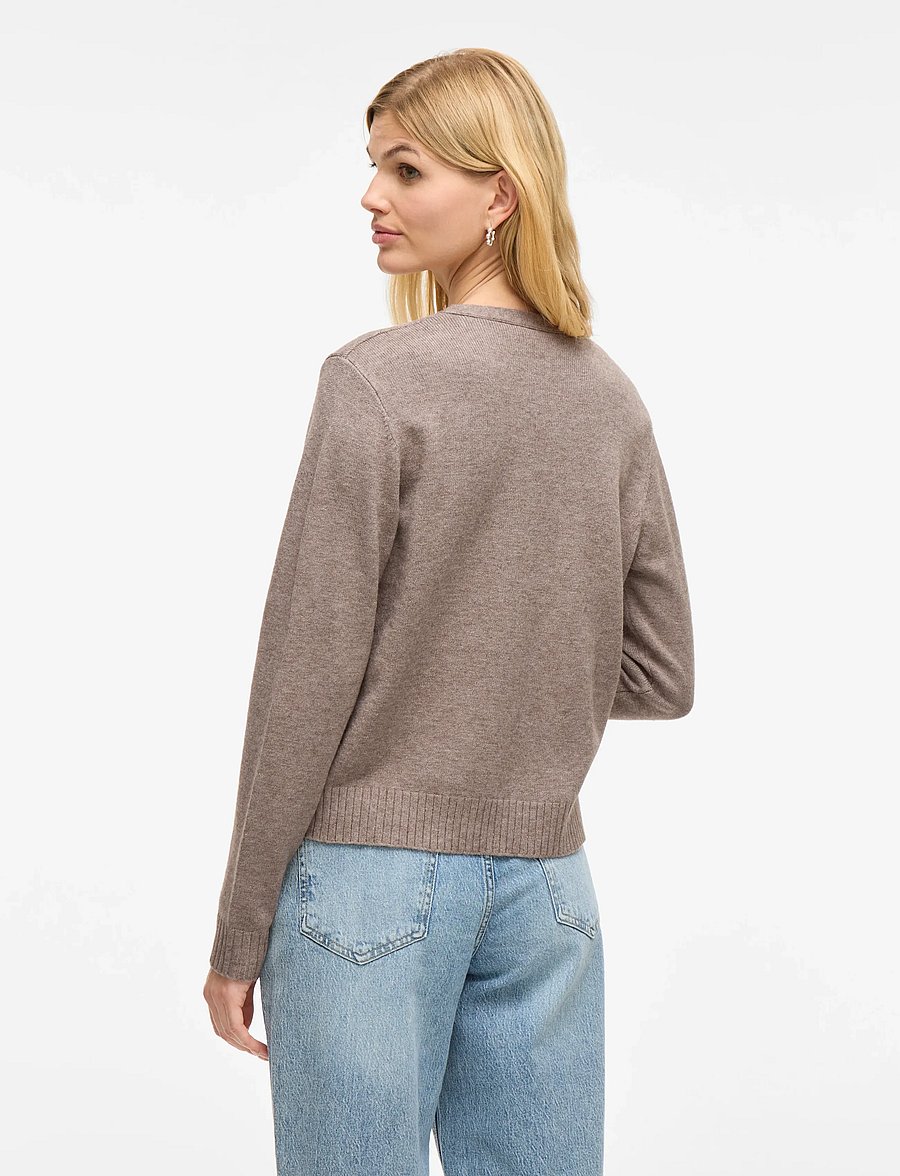 Vila - VIRIL SHORT L/S KNIT CARDIGAN-NOOS - kardiganid - falcon - 3