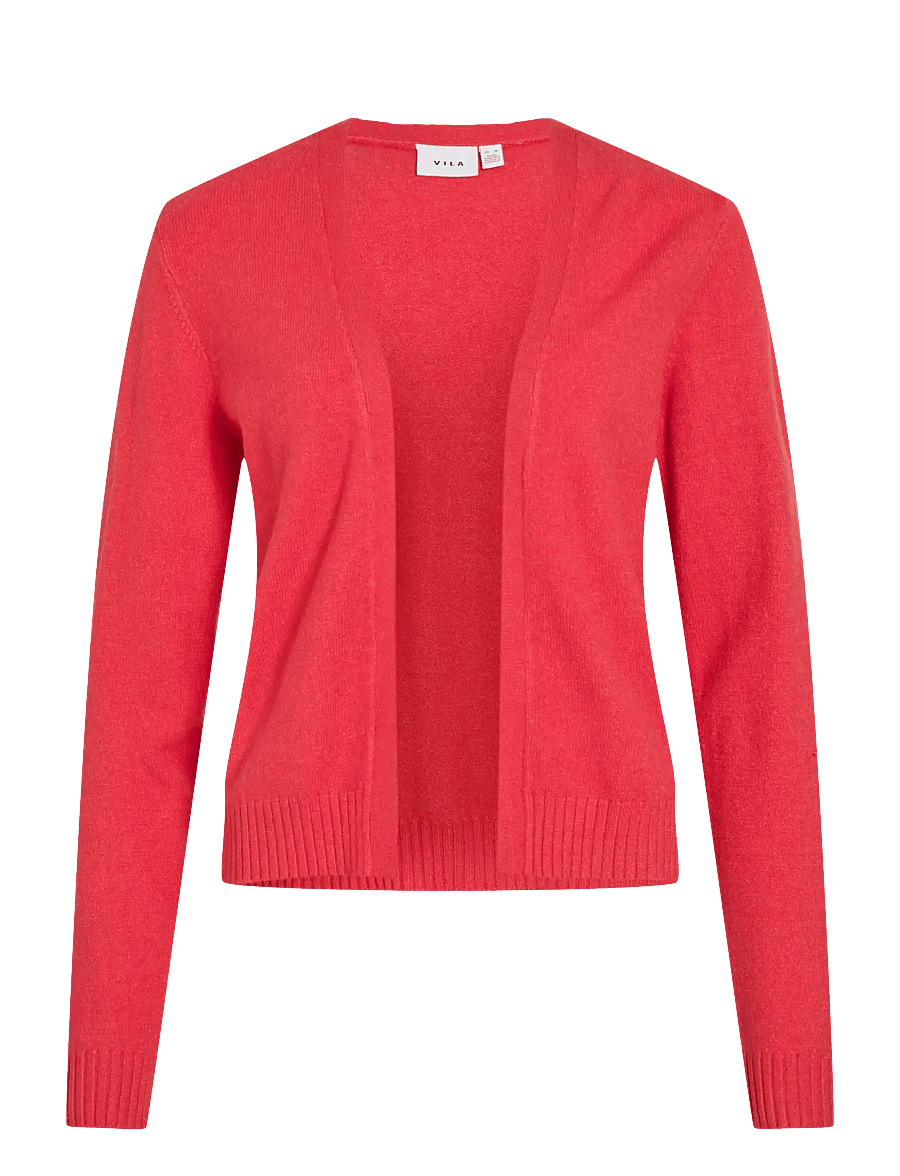 Vila - VIRIL SHORT L/S KNIT CARDIGAN-NOOS - cardigans - hibiscus - 1
