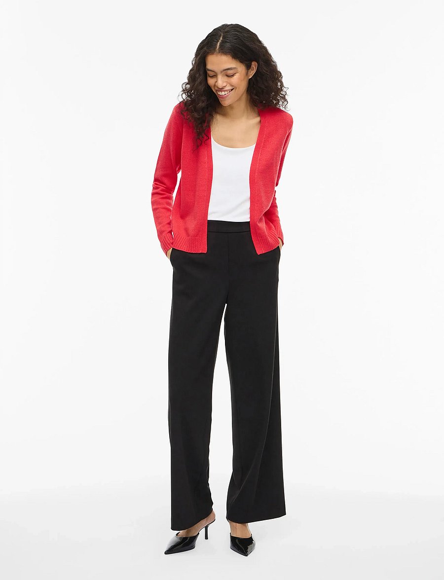 Vila - VIRIL SHORT L/S KNIT CARDIGAN-NOOS - cardigans - hibiscus - 4