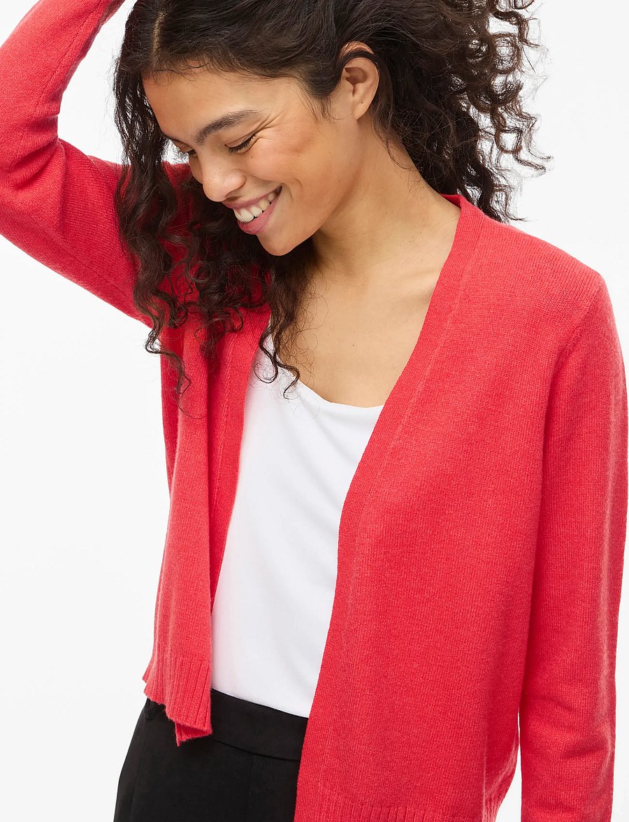 Vila - VIRIL SHORT L/S KNIT CARDIGAN-NOOS - cardigans - hibiscus - 5