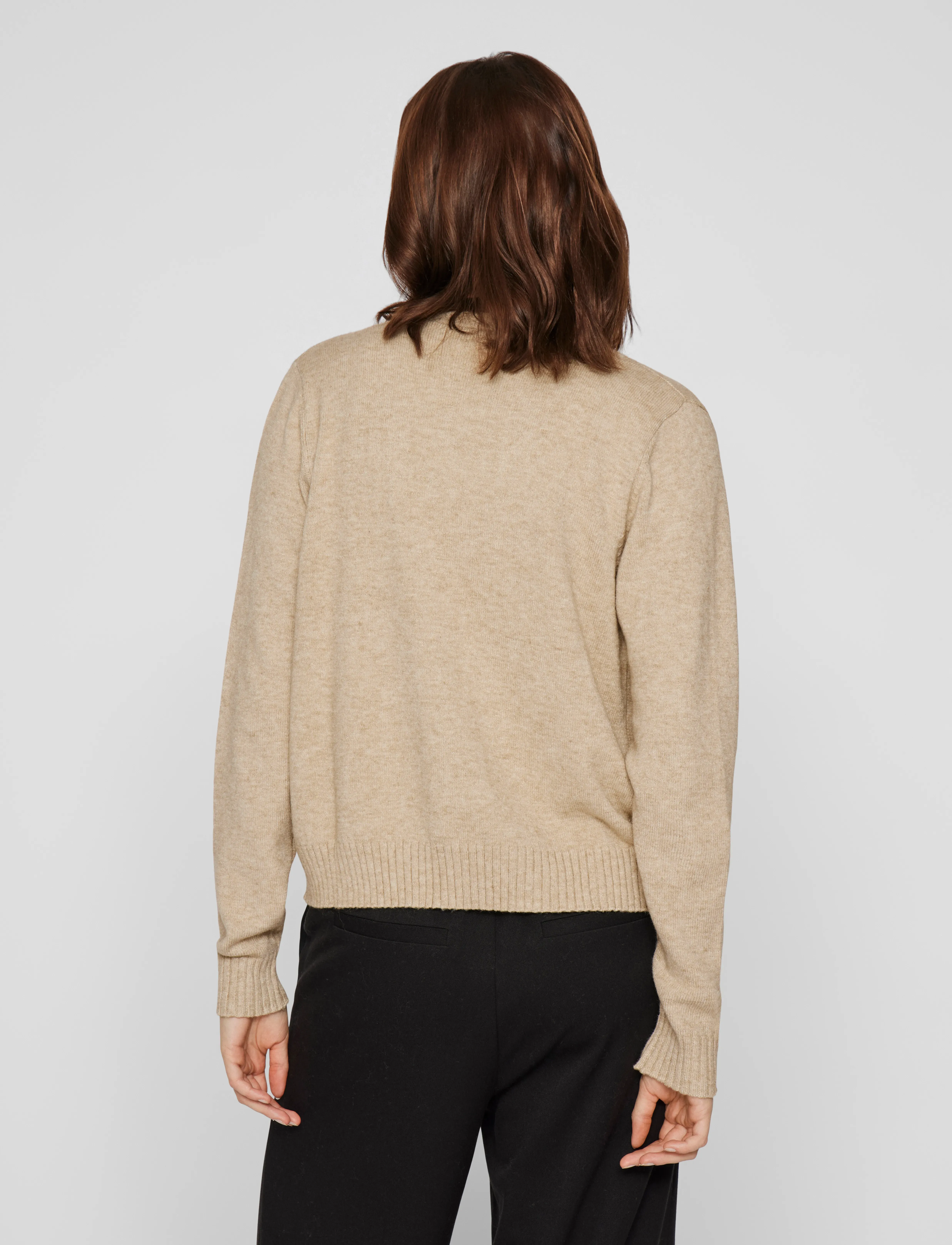 Vila - VIRIL SHORT L/S KNIT CARDIGAN-NOOS - cardigans - natural melange - 3