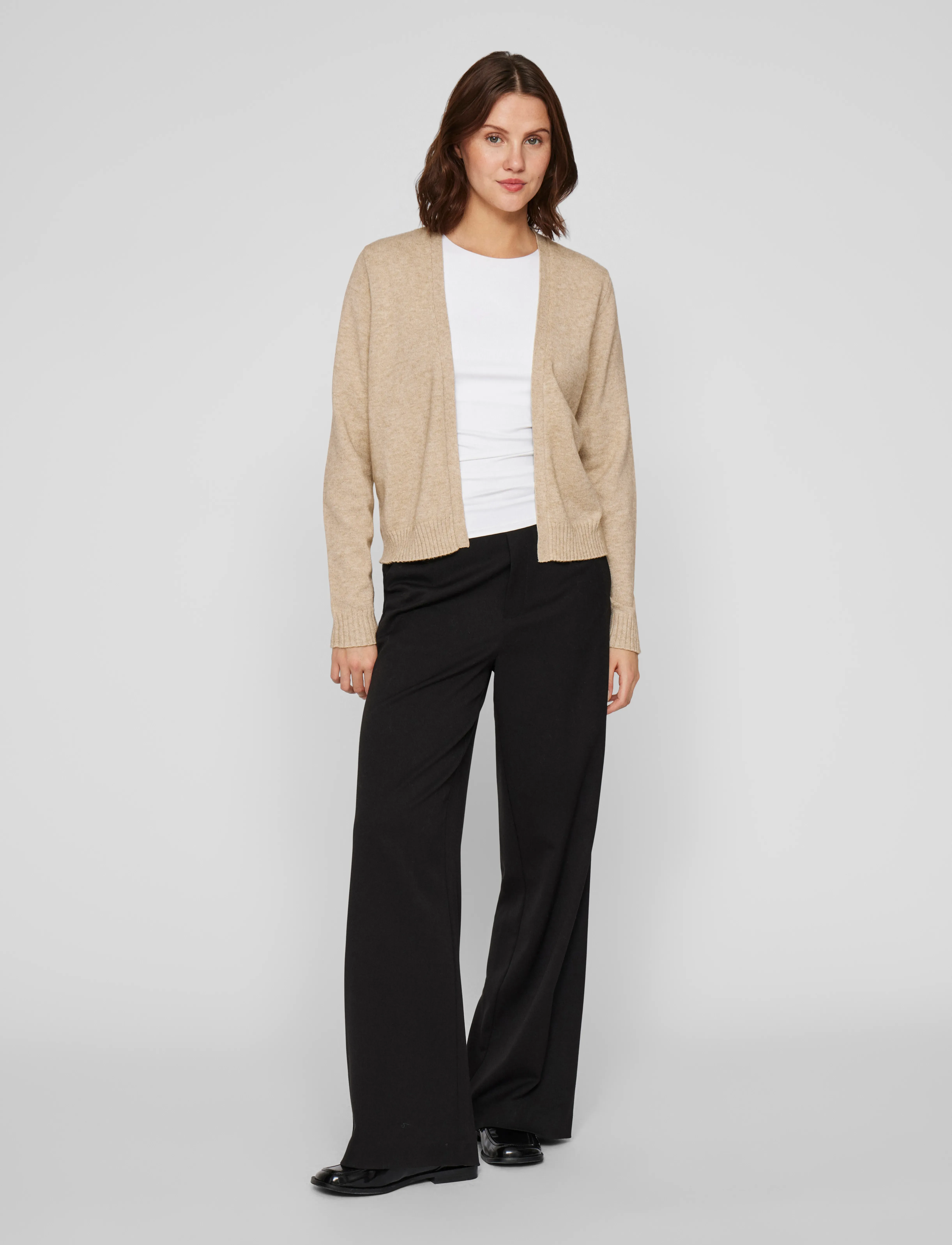 Vila - VIRIL SHORT L/S KNIT CARDIGAN-NOOS - cardigans - natural melange - 4
