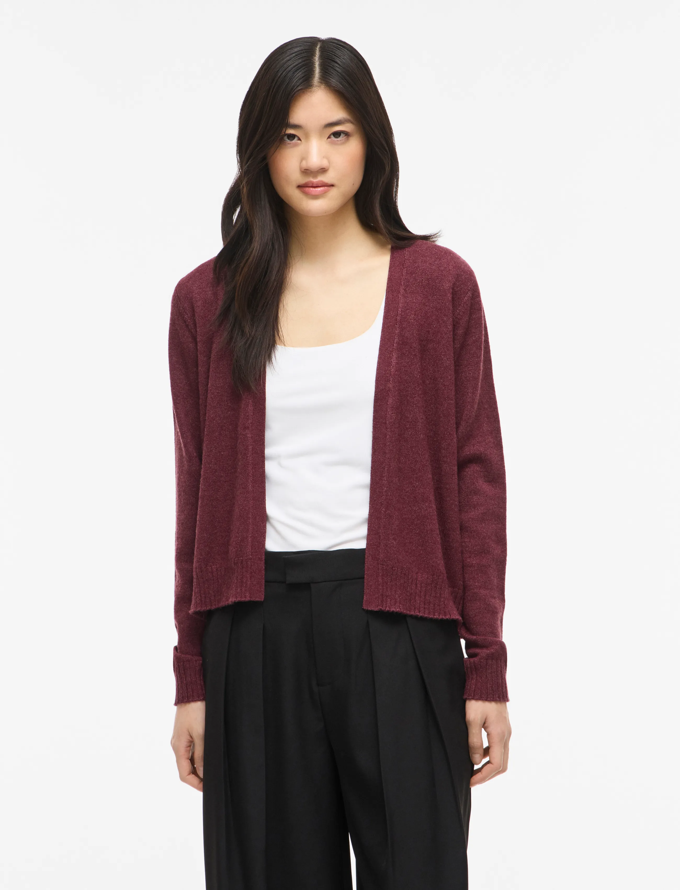 Vila Viril Short L/S Knit Cardigan-Noos, S, Burgundy, Strik > Cardigans, Dame