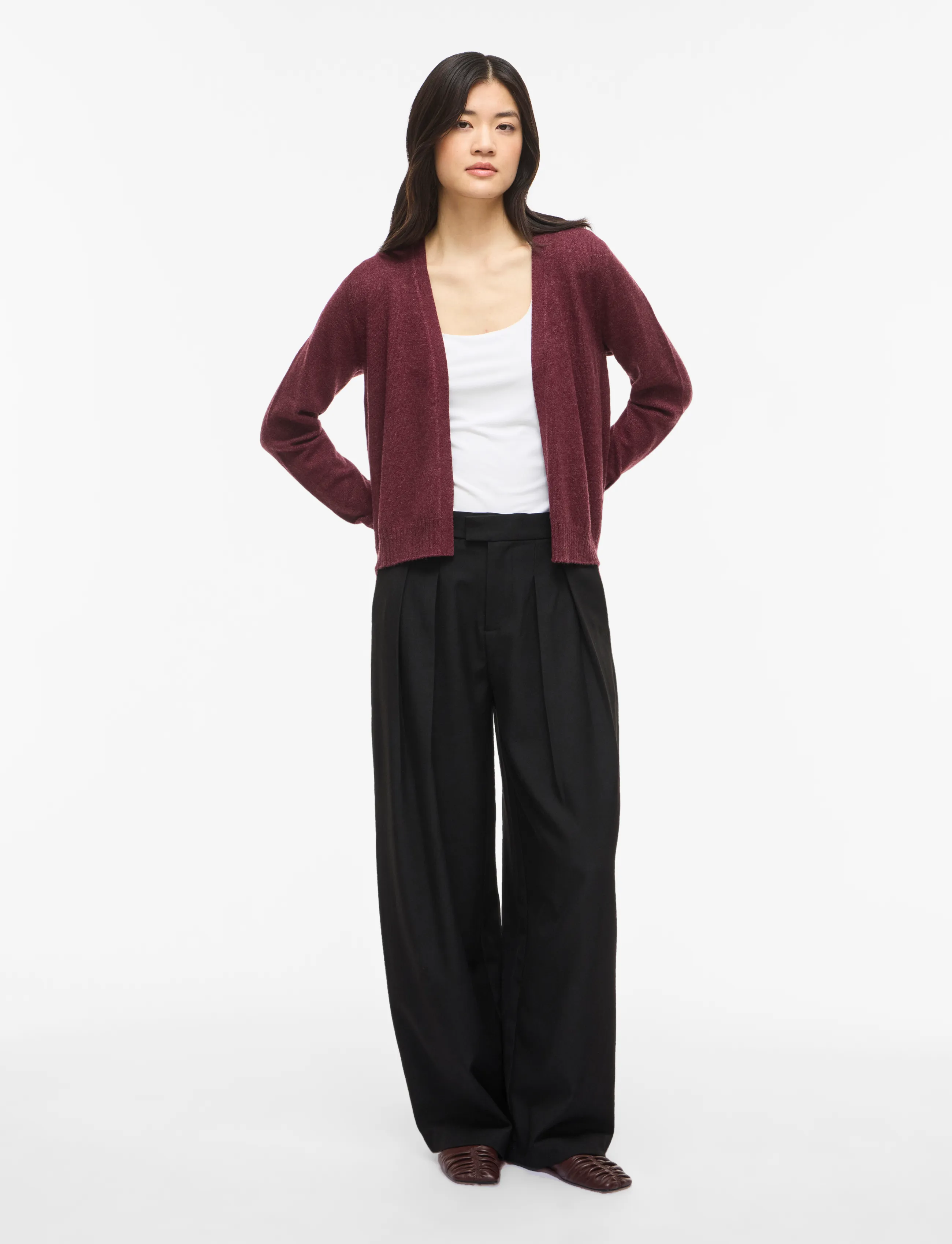 Vila - VIRIL SHORT L/S KNIT CARDIGAN-NOOS - kardiganid - port royale - 4