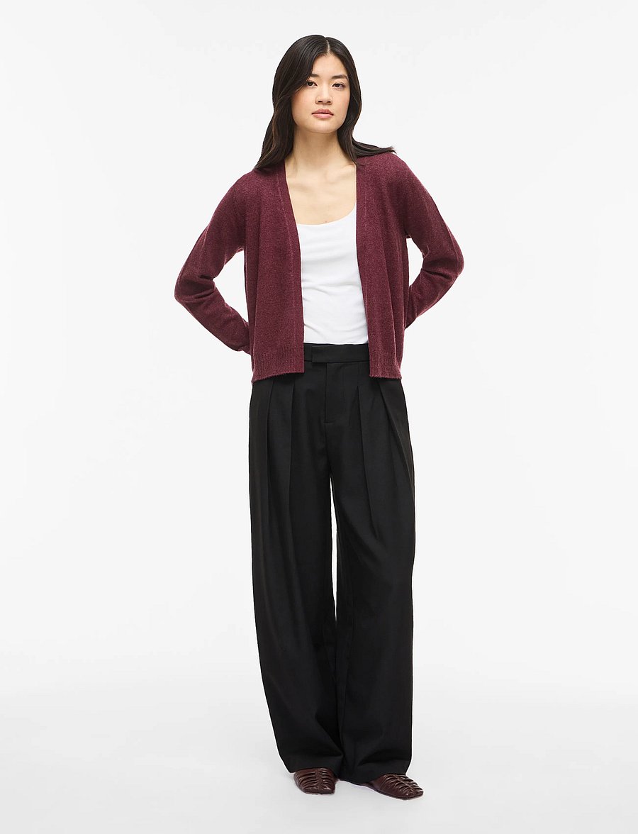 Vila - VIRIL SHORT L/S KNIT CARDIGAN-NOOS - kardiganid - port royale - 4