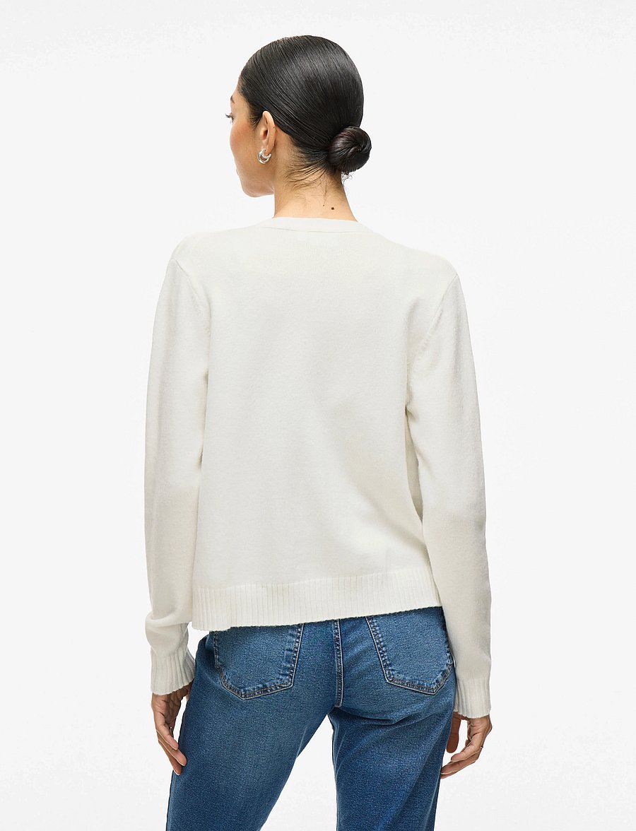Vila - VIRIL SHORT L/S KNIT CARDIGAN-NOOS - cardigans - white alyssum - 3