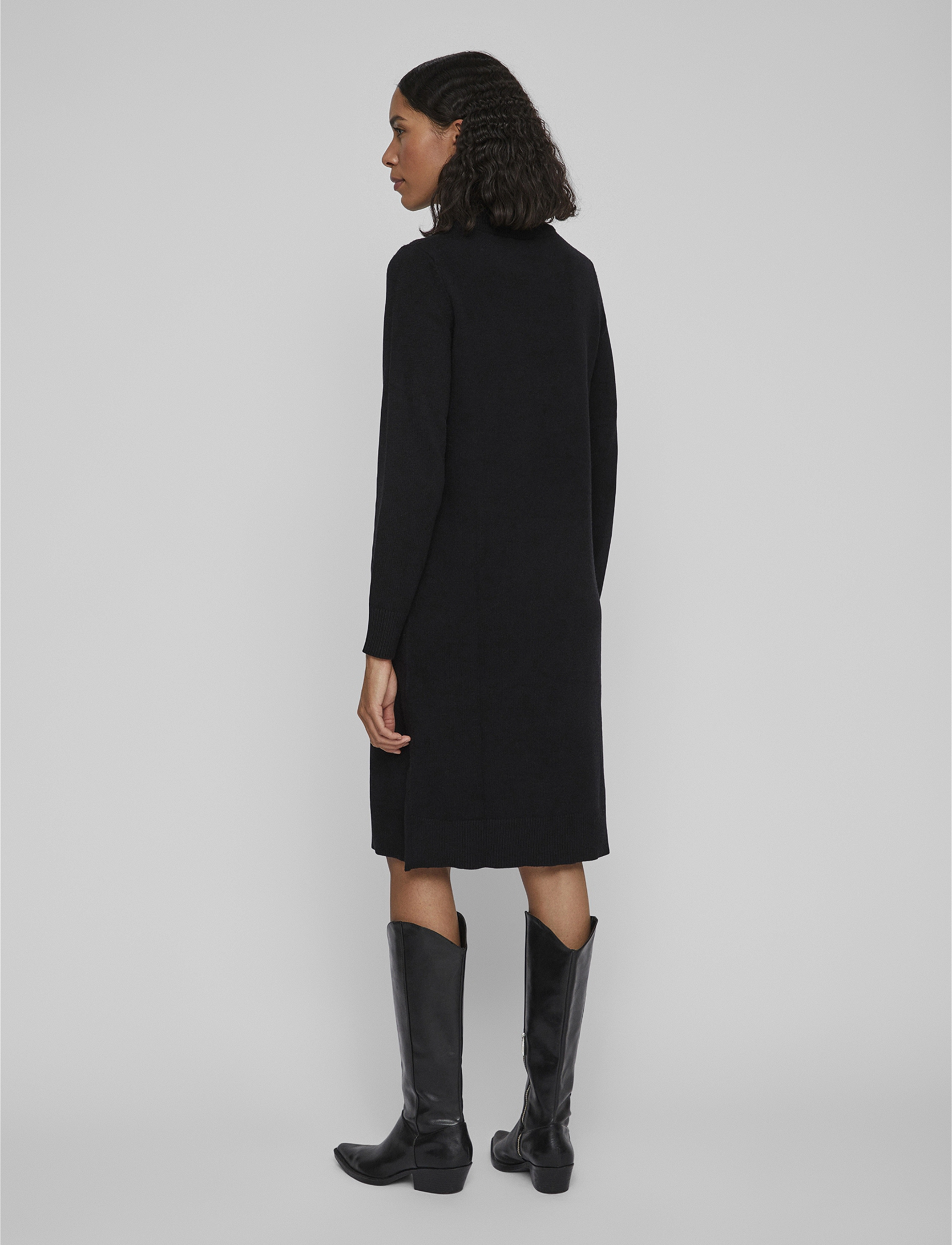 Vila - VIRIL CREW NECK L/S MIDI DRESS - NOOS - laveste priser - black - 3