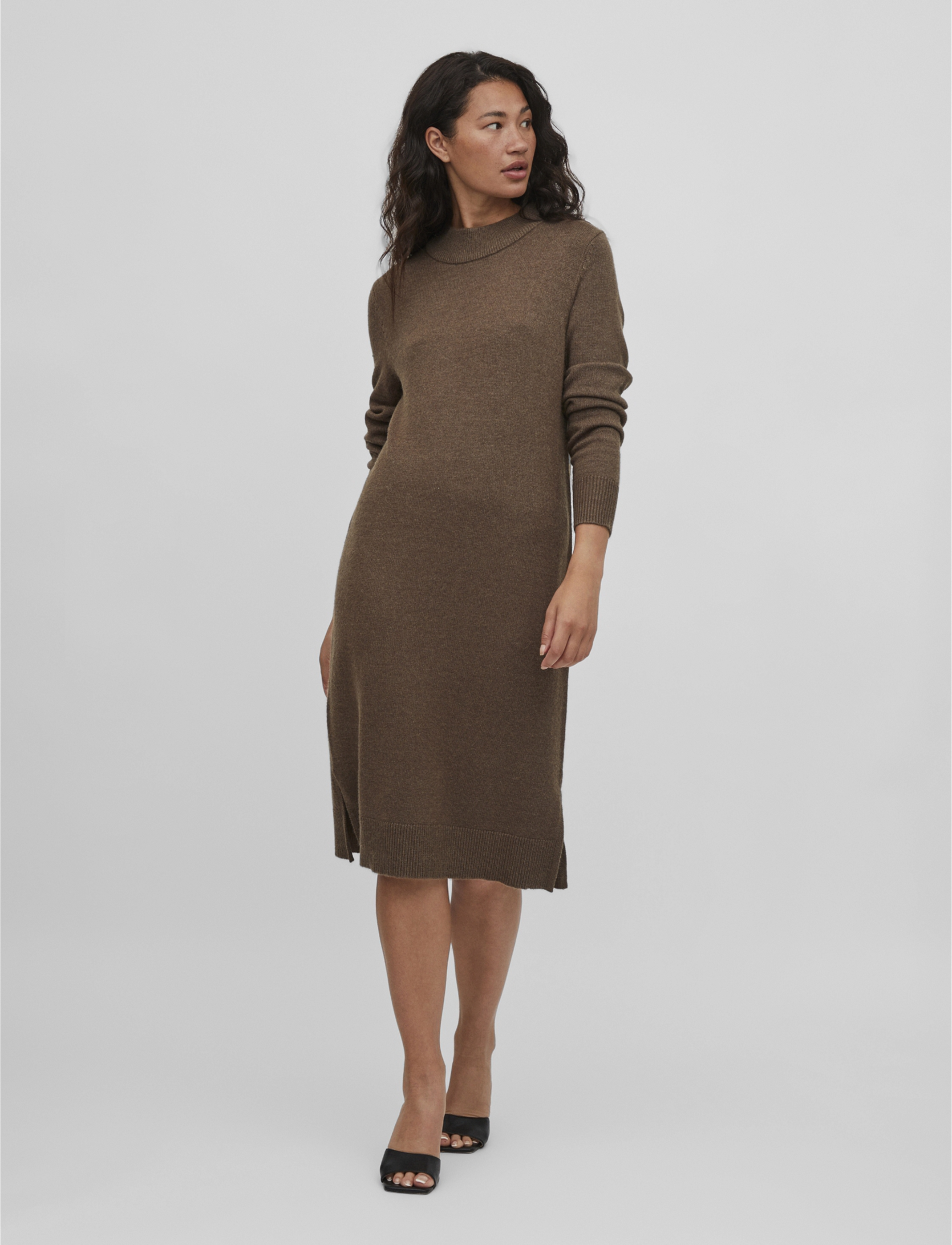 Vila - VIRIL CREW NECK L/S MIDI DRESS - NOOS - laveste priser - crocodile - 5