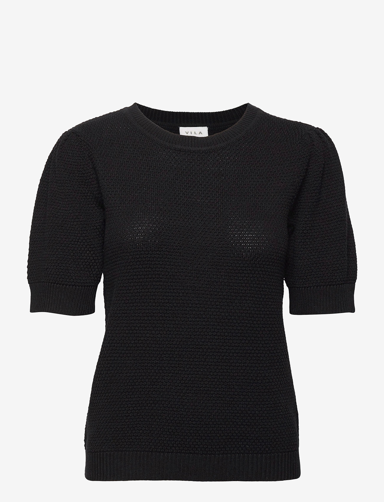Vila - VICHASSA PUFF S/S KNIT  TOP - black - 0