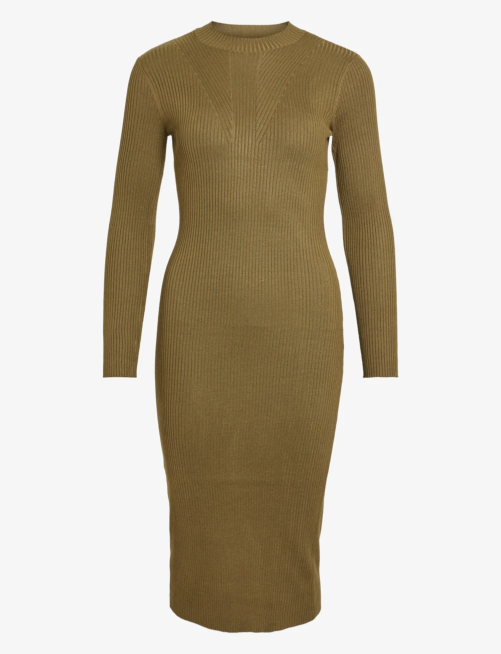 Vila - VIKNITTA KNIT L/S DRESS/KA - neulemekot - gothic olive - 0