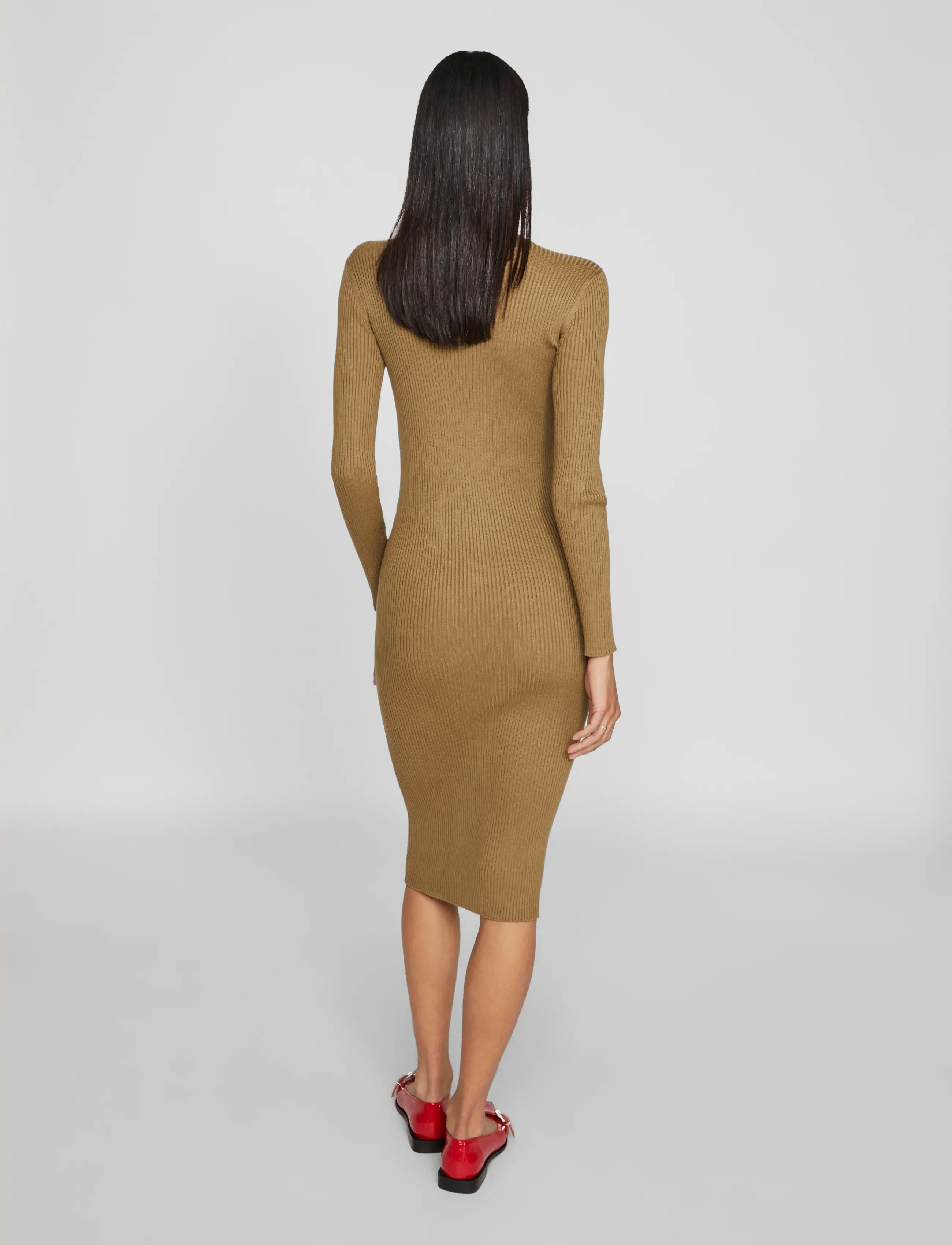 Vila - VIKNITTA KNIT L/S DRESS/KA - laveste priser - gothic olive - 3
