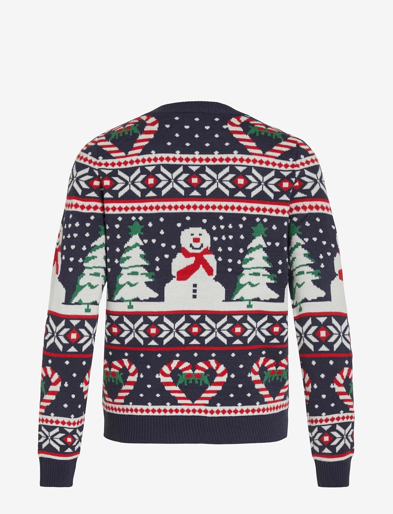 Vila - VIANNA L/S SNOWMAN CHRISTMAS KNIT TOP/KA - jumpers - navy blazer - 2