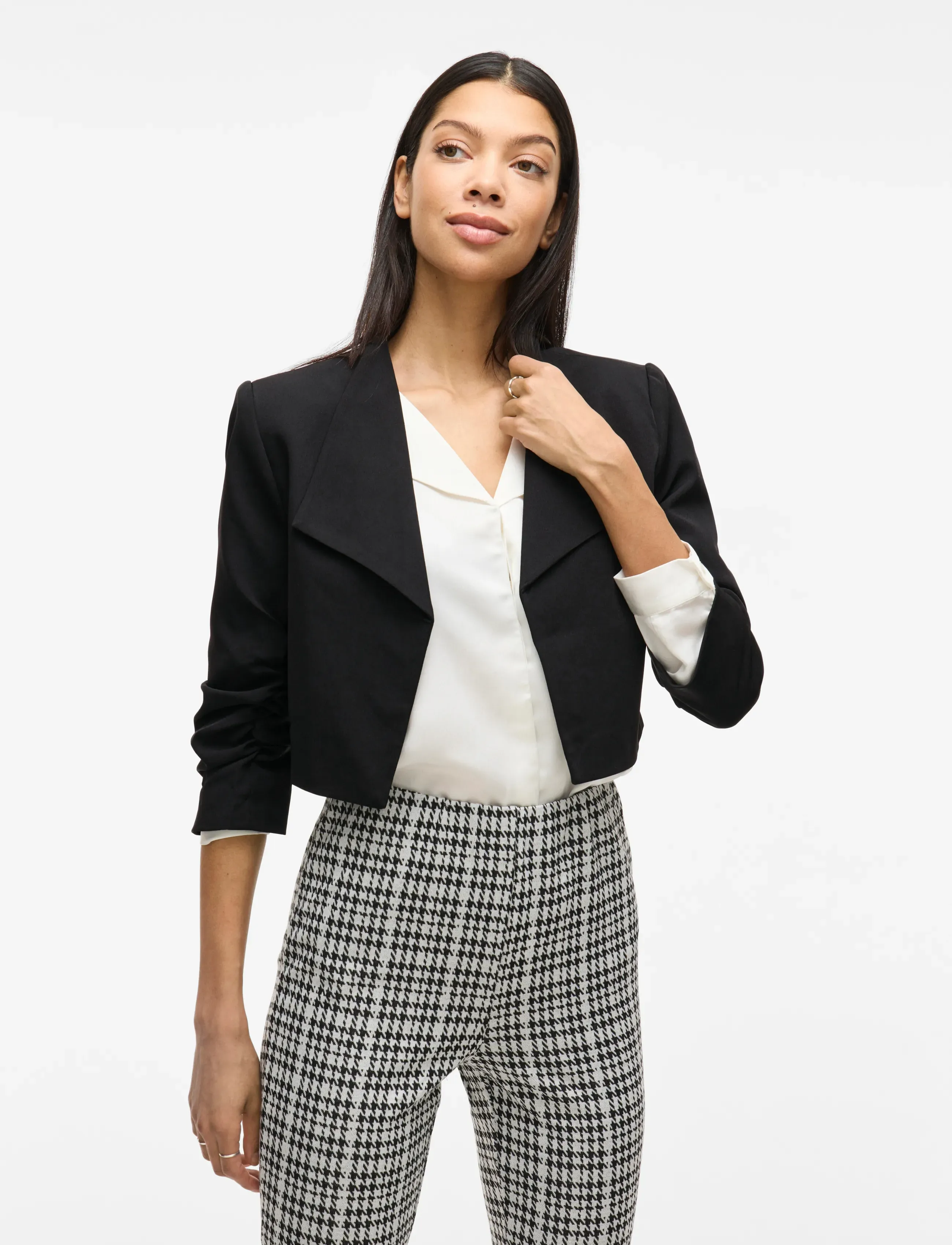 Vila Viher Bin Cropped Blazer Noos, 38, Blazer, Schwarz - Frauen