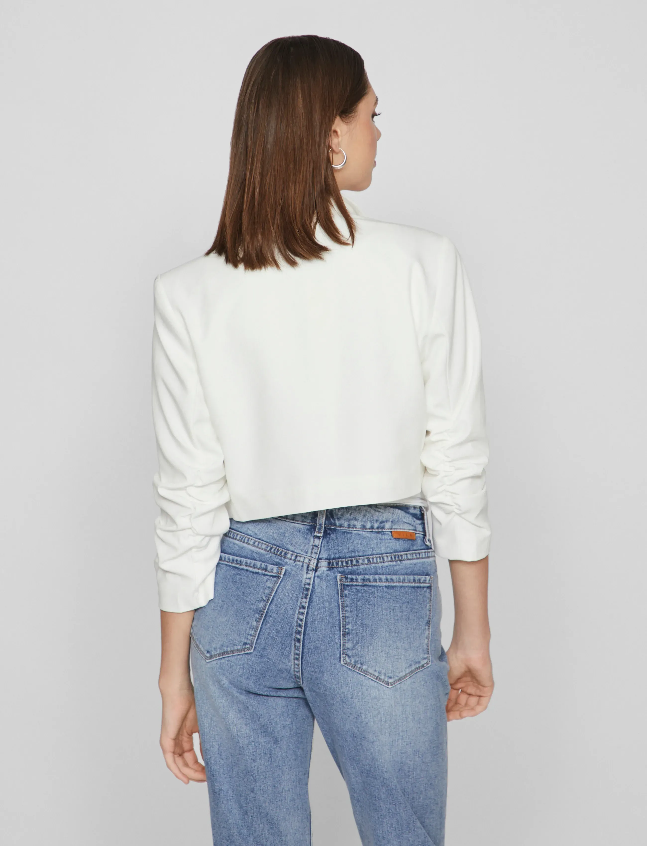 Vila - VIHER BIN CROPPED BLAZER - NOOS - festkläder till outletpriser - cloud dancer - 3