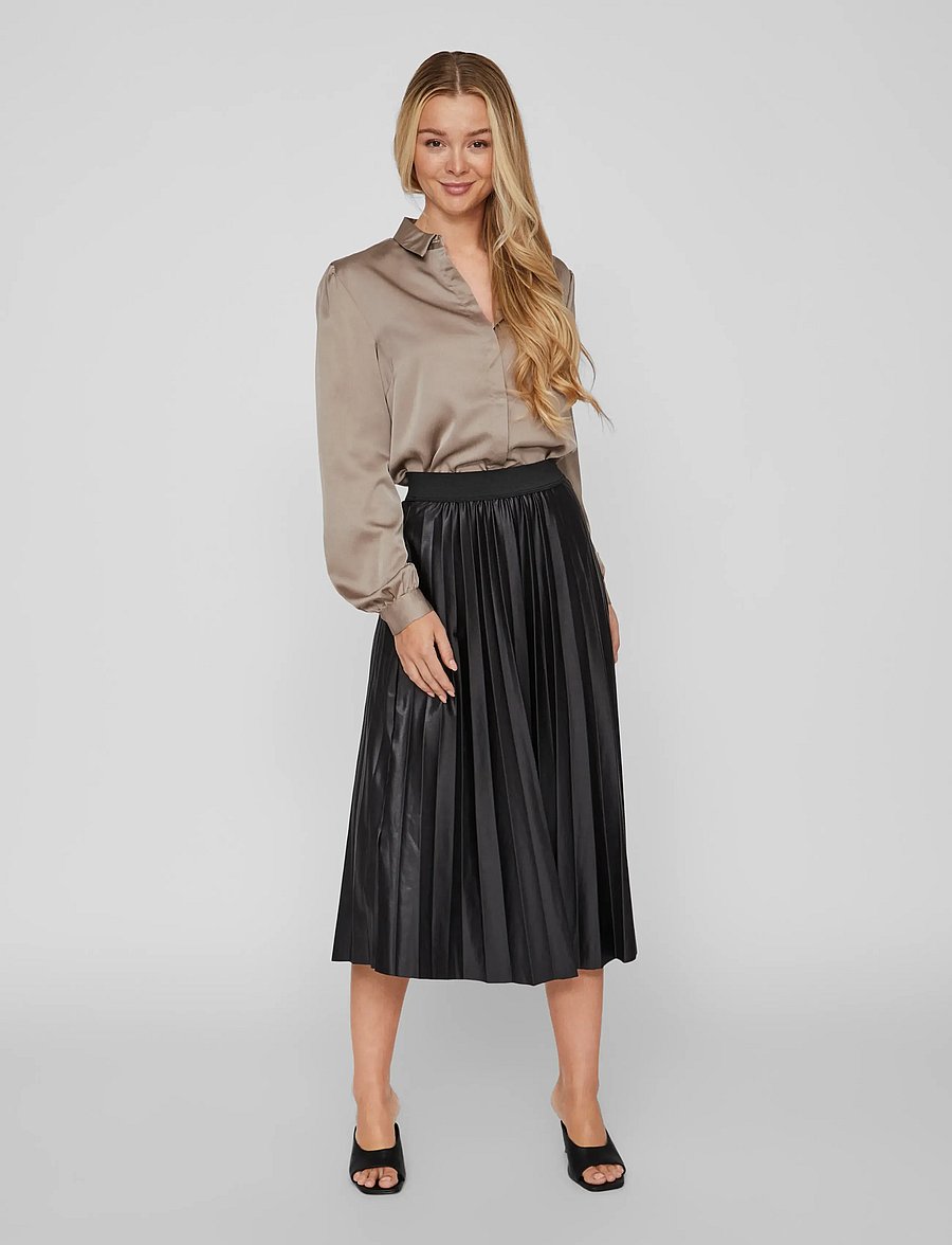 Vila - VINITBAN SKIRT - NOOS - faltenröcke - black - 0