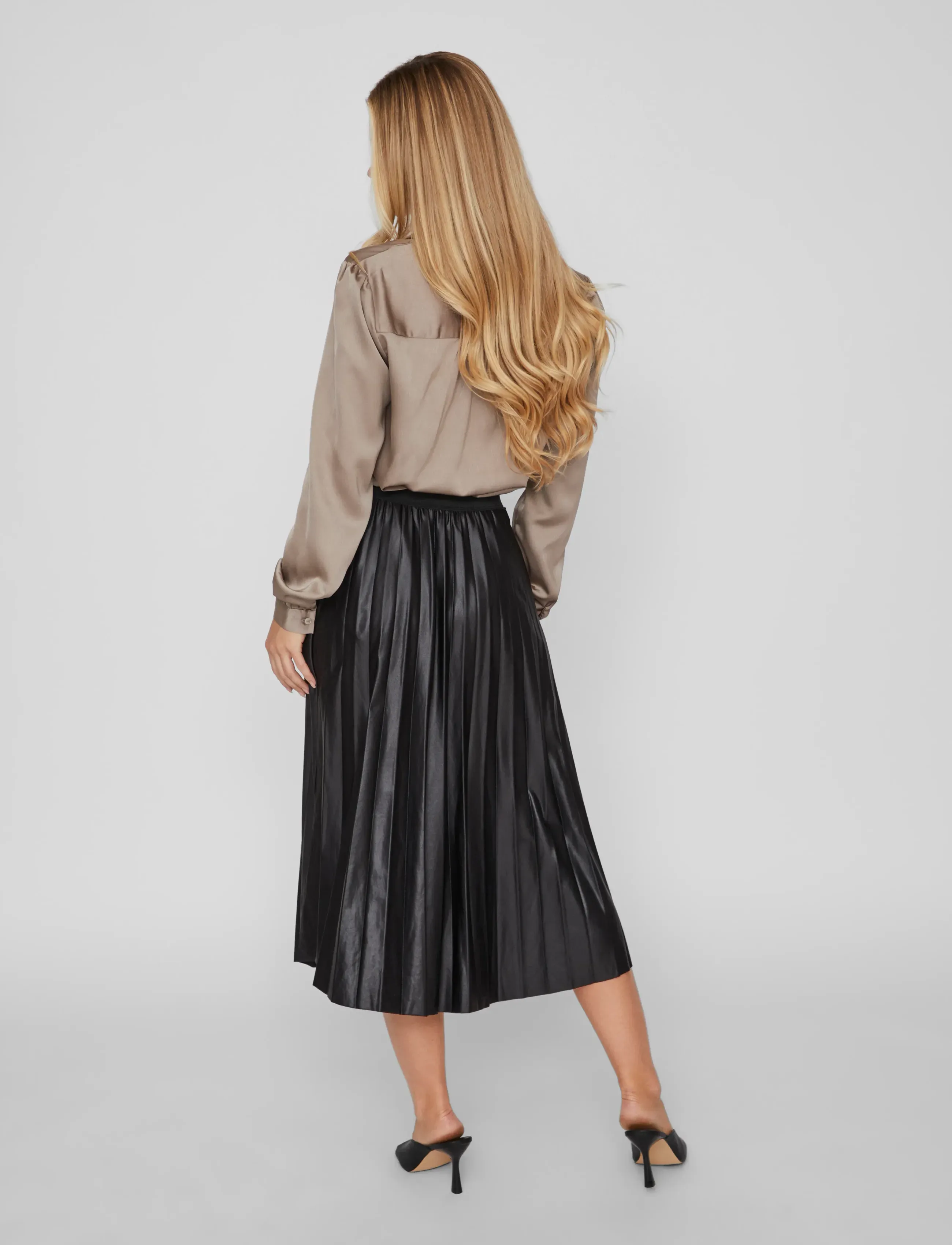 Vila - VINITBAN SKIRT - NOOS - plíseruð pils - black - 3