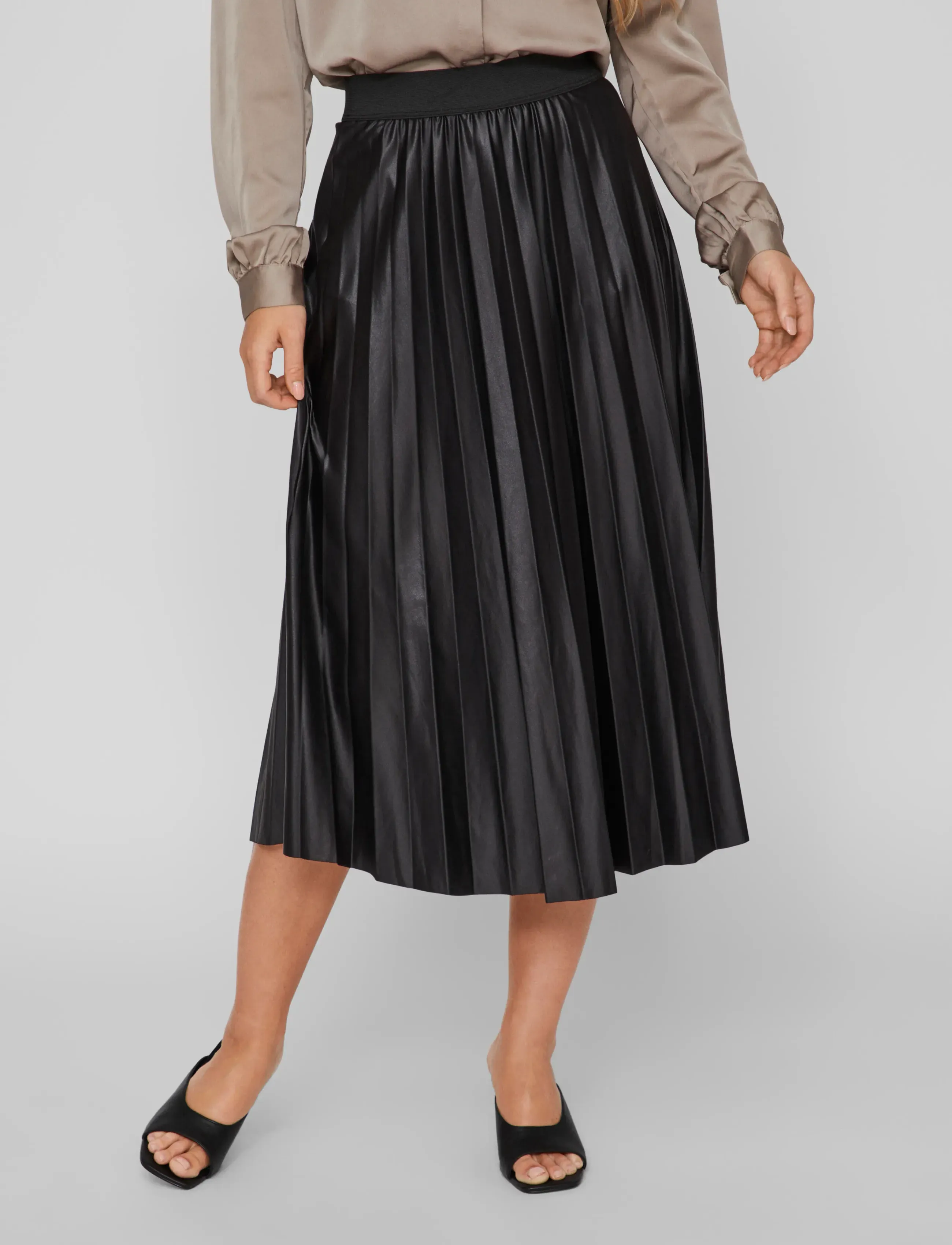 Vila - VINITBAN SKIRT - NOOS - plíseruð pils - black - 5