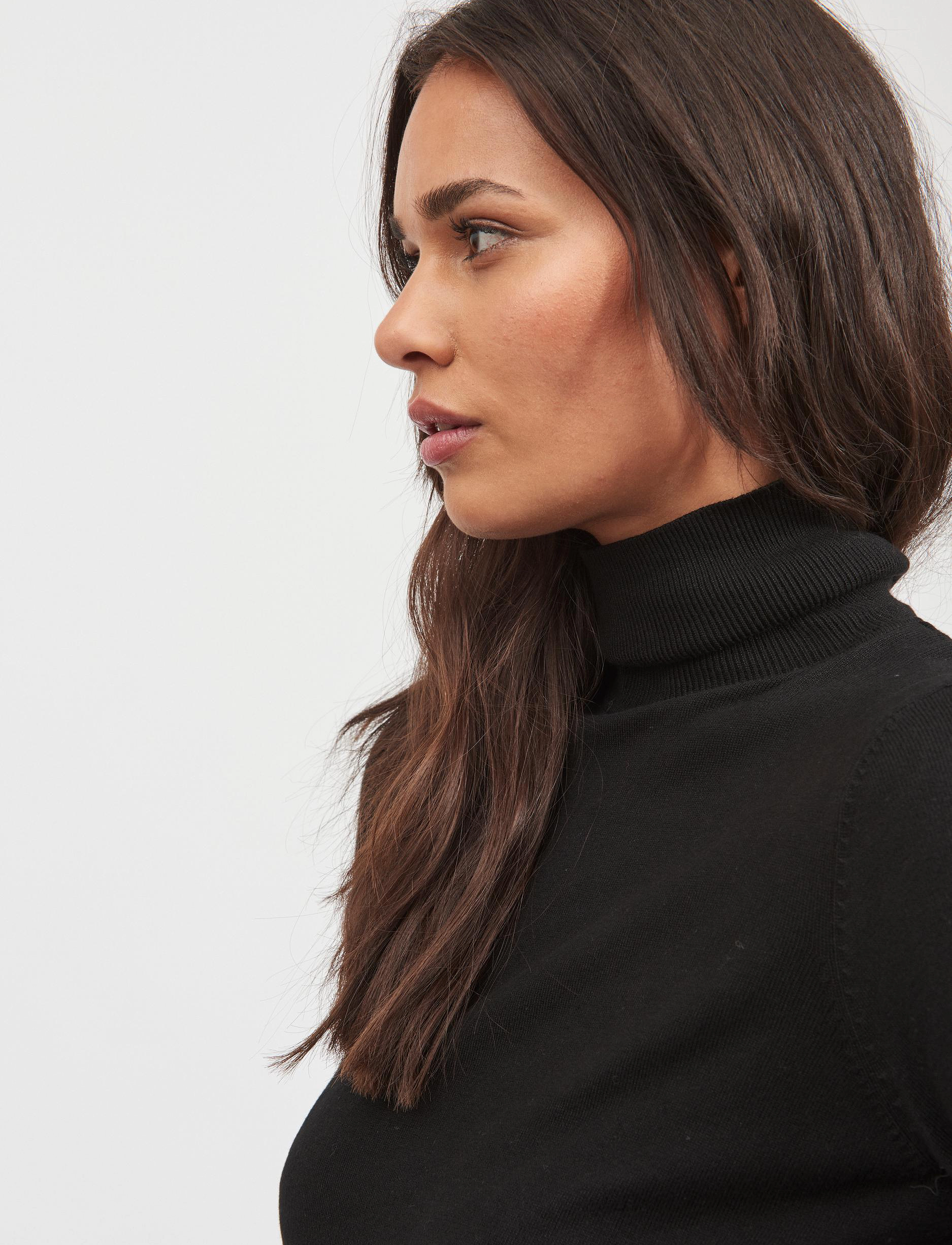 Vila - VIJENEVE BUTTON L/S KNIT TOP/SU - NOOS - black - 5