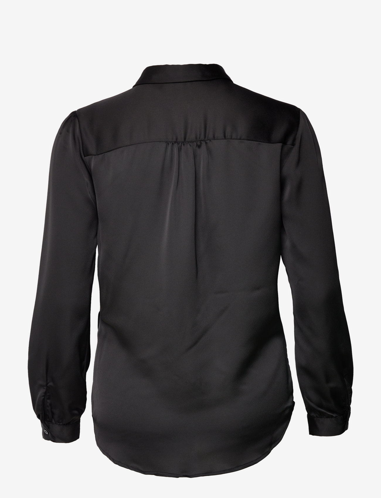 Vila - VIELLETTE SATIN L/S SHIRT - NOOS - black - 2