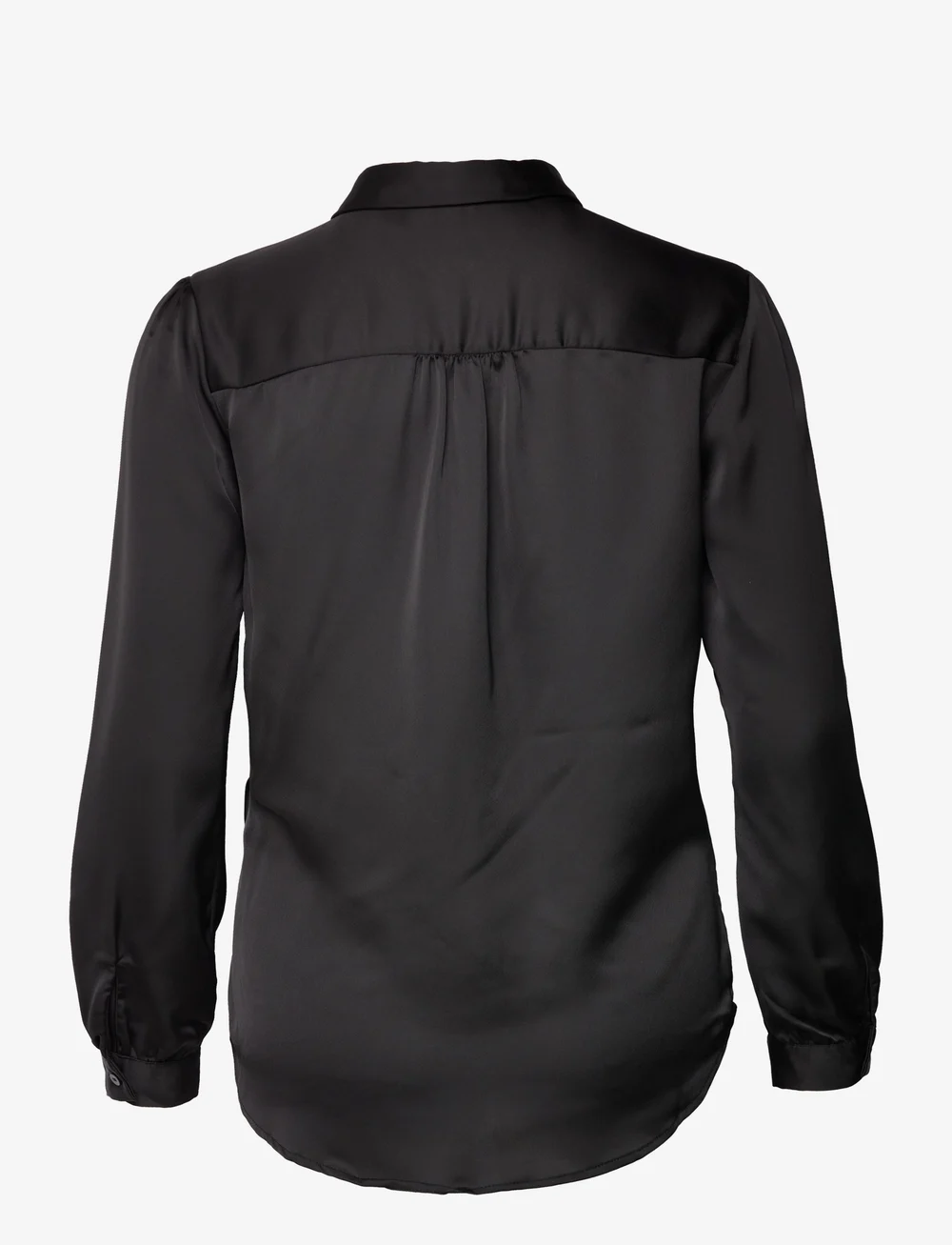 Vila - VIELLETTE SATIN L/S SHIRT - NOOS - pitkähihaiset kauluspaidat - black - 2