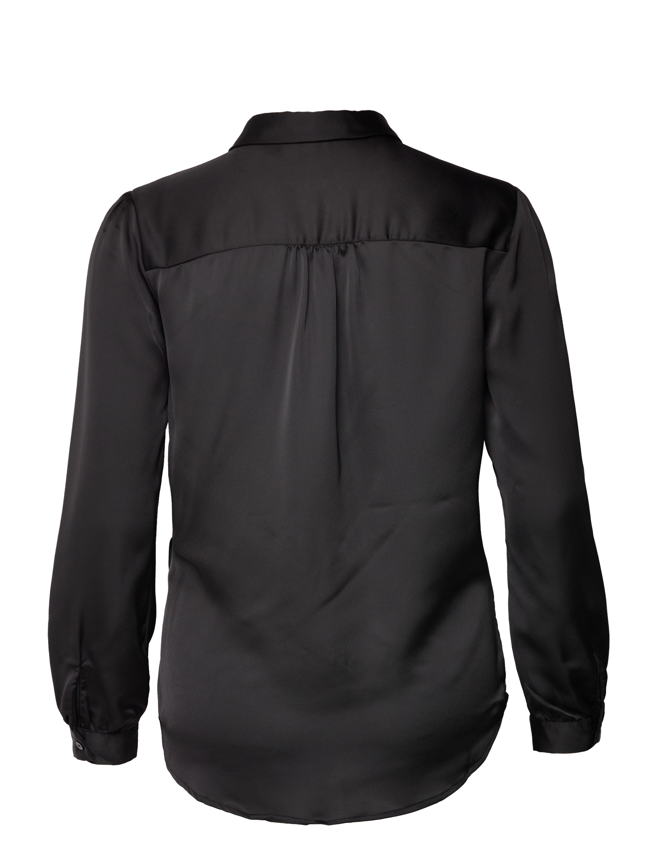 Vila - VIELLETTE SATIN L/S SHIRT - NOOS - black - 2