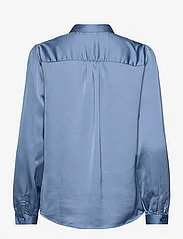Vila - VIELLETTE SATIN L/S SHIRT - NOOS - långärmade skjortor - coronet blue - 1