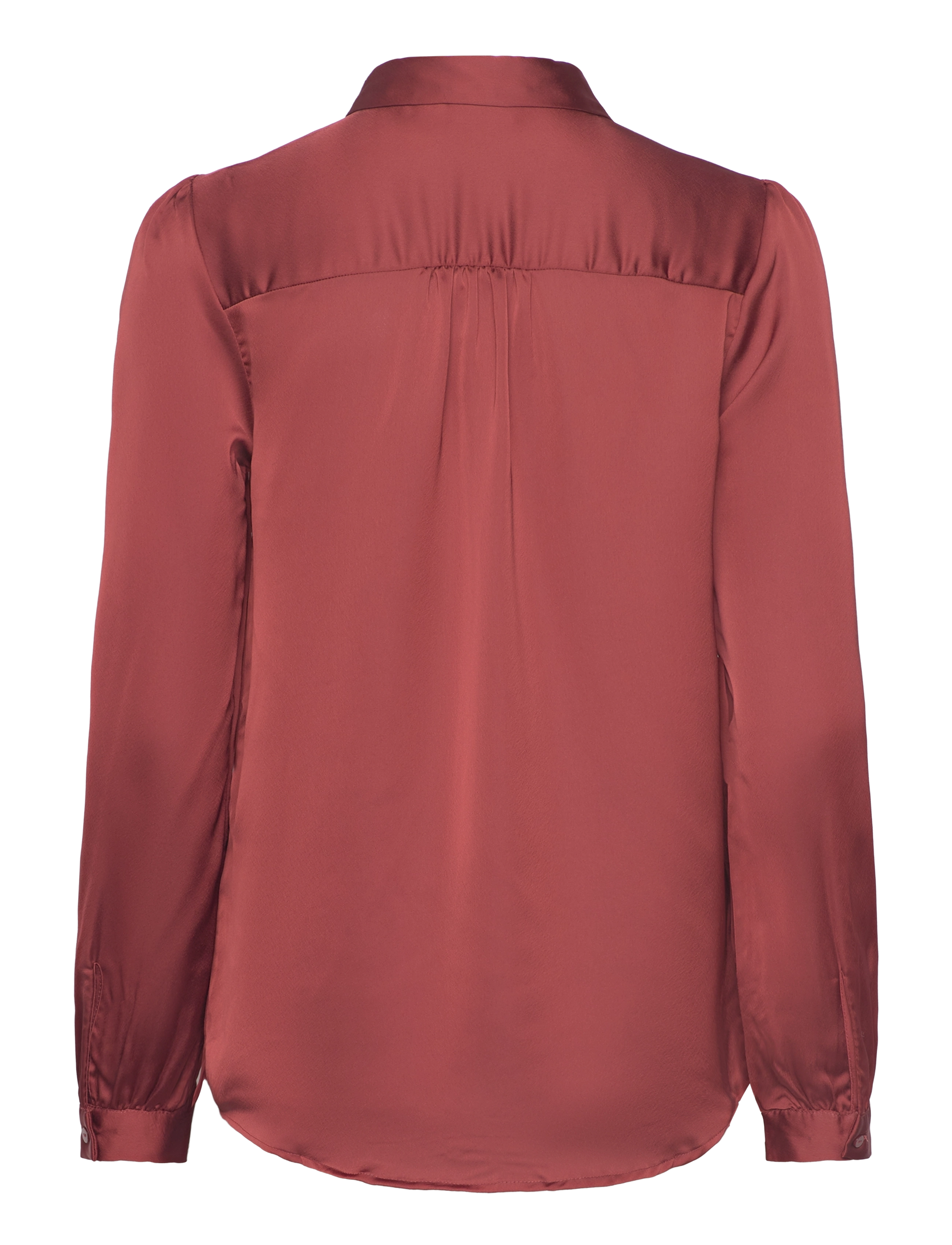 Vila - VIELLETTE SATIN L/S SHIRT - NOOS - fired brick - 1