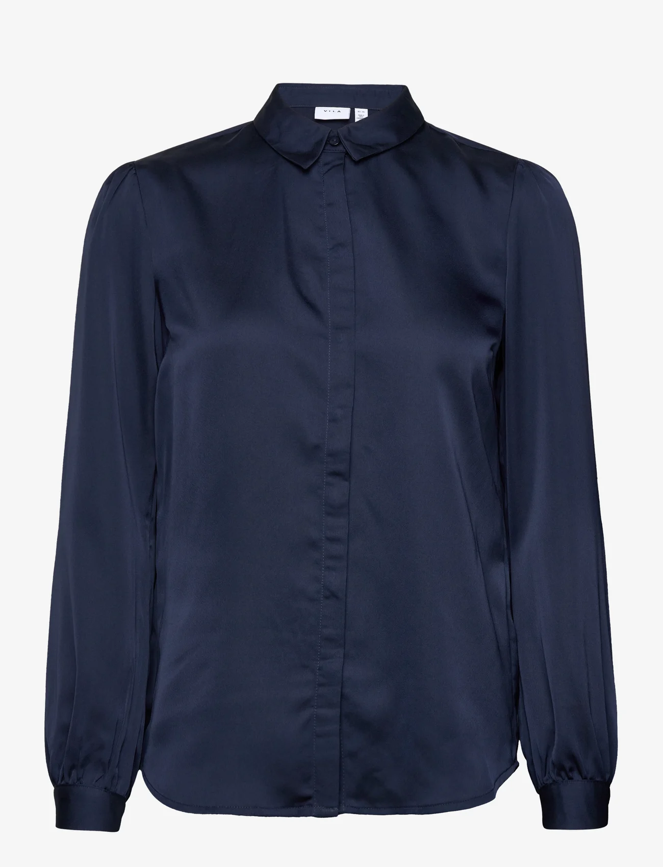 Vila - VIELLETTE SATIN L/S SHIRT - NOOS - langærmede skjorter - navy blazer - 0