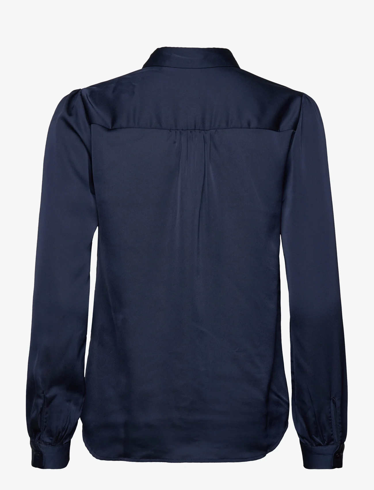 Vila - VIELLETTE SATIN L/S SHIRT - NOOS - långärmade skjortor - navy blazer - 1