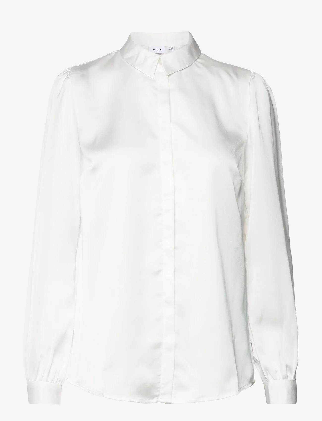 Vila - VIELLETTE SATIN L/S SHIRT - NOOS - long-sleeved shirts - snow white - 0