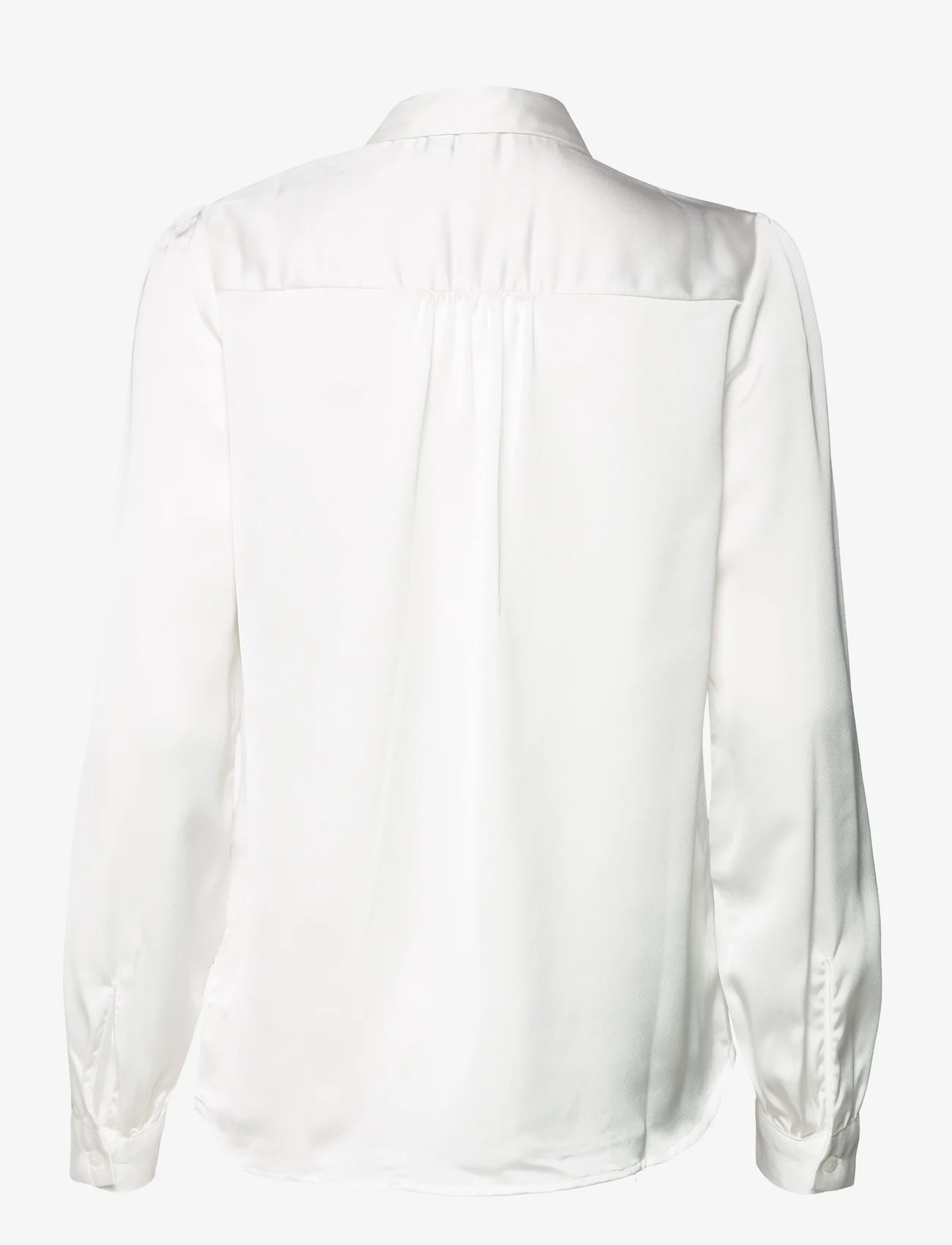 Vila - VIELLETTE SATIN L/S SHIRT - NOOS - langermede skjorter - snow white - 1