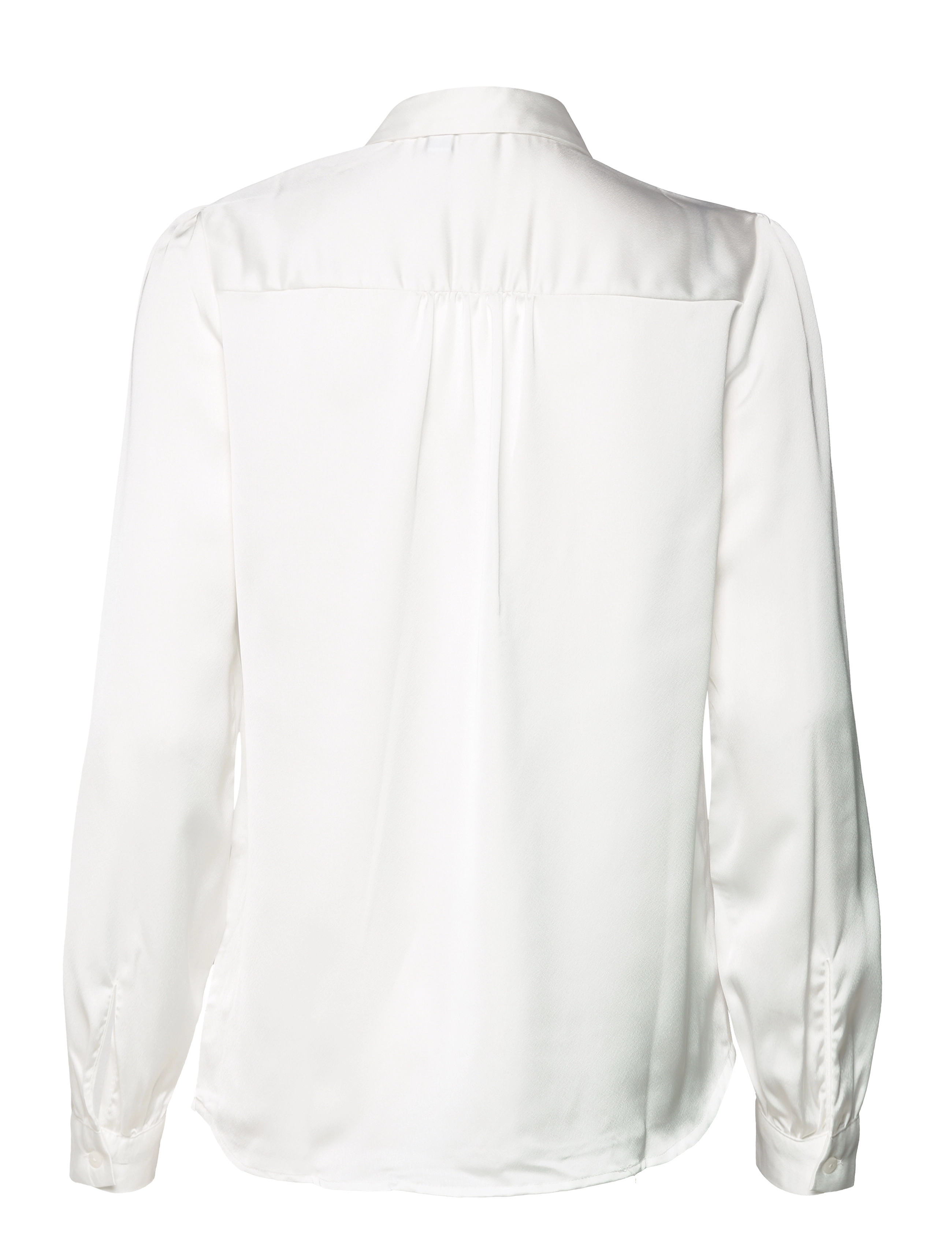 Vila - VIELLETTE SATIN L/S SHIRT - NOOS - snow white - 2