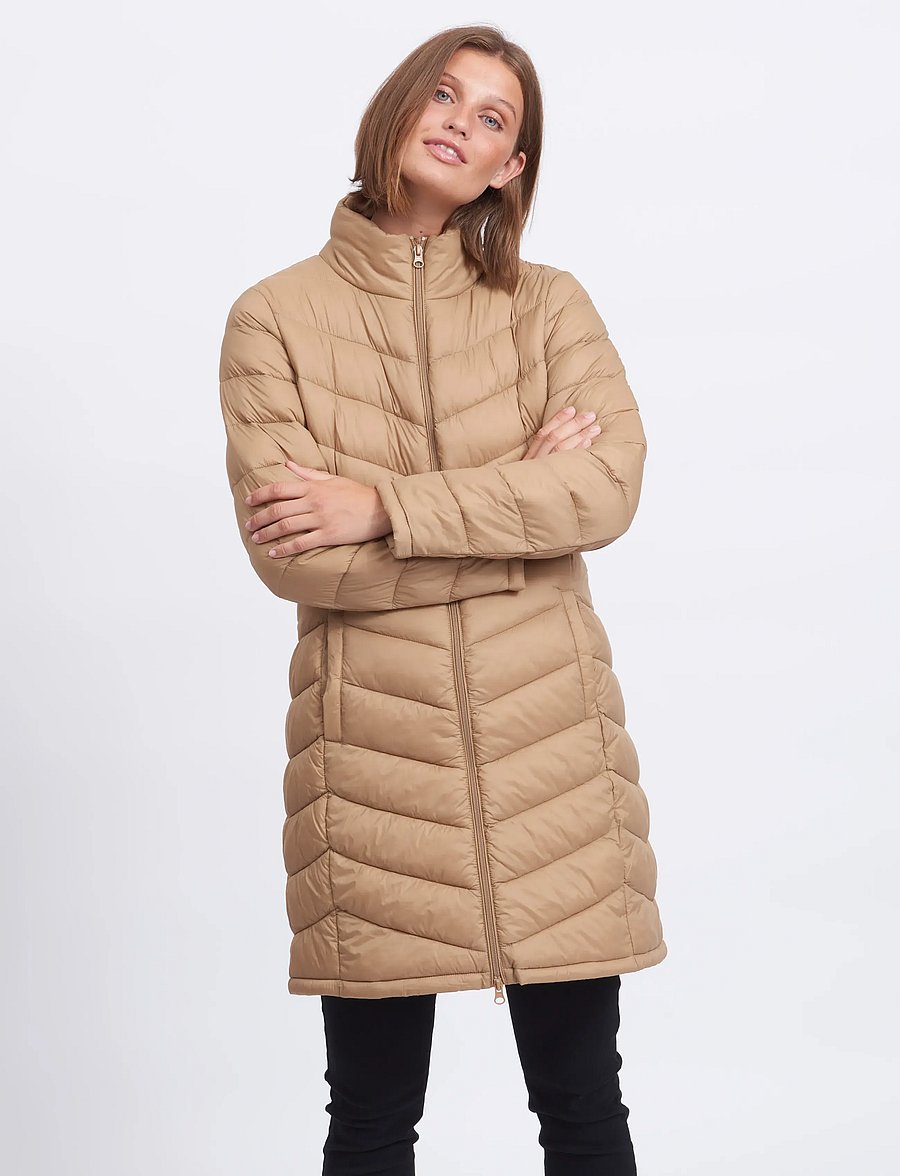 Vila - VISIBIRIA NEW LONG JACKET/PB - pūkinės ir paminkštintosios striukės - tigers eye - 0
