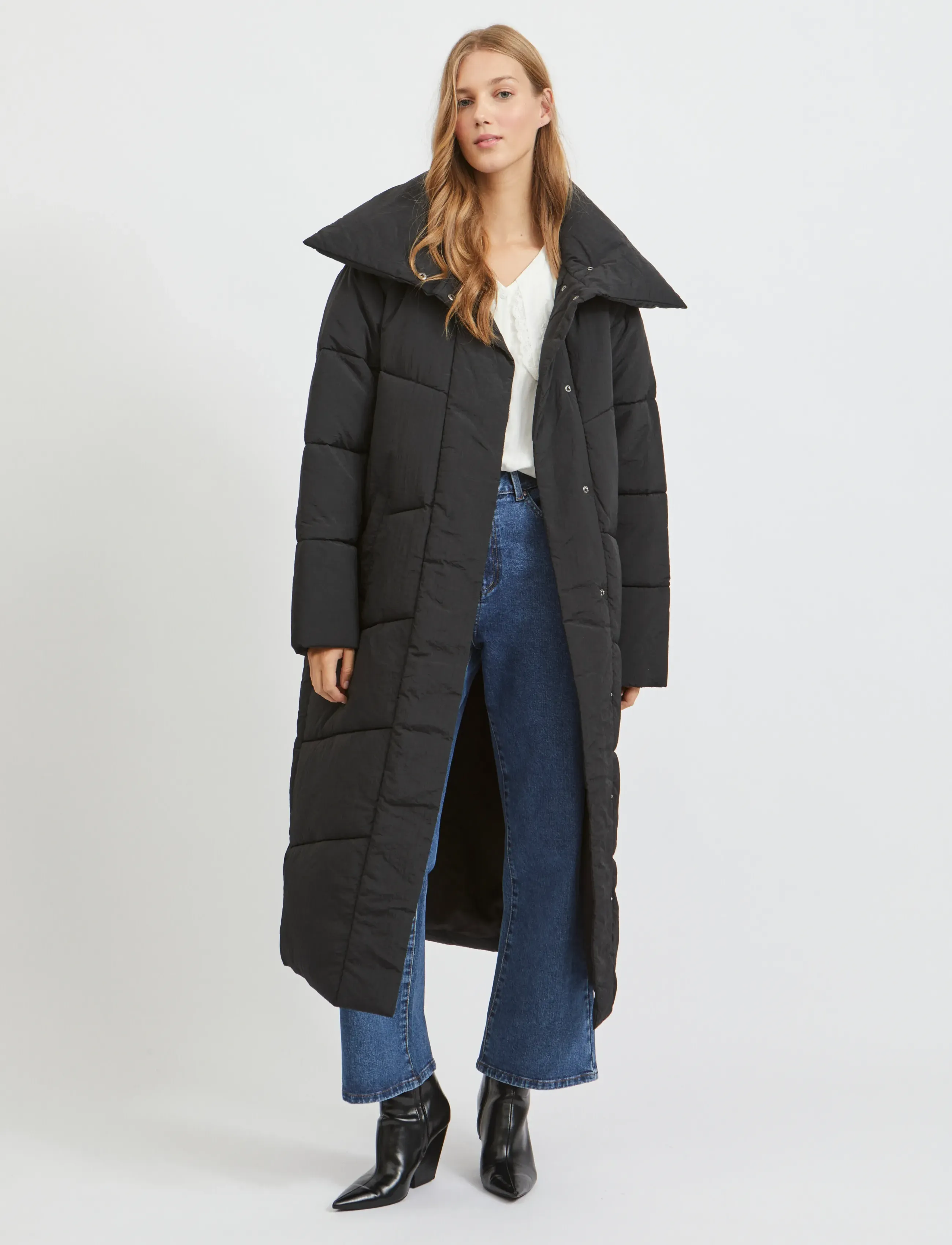 Vila VILOUISA PADDED COAT/PB - Vêtements - BLACK / black