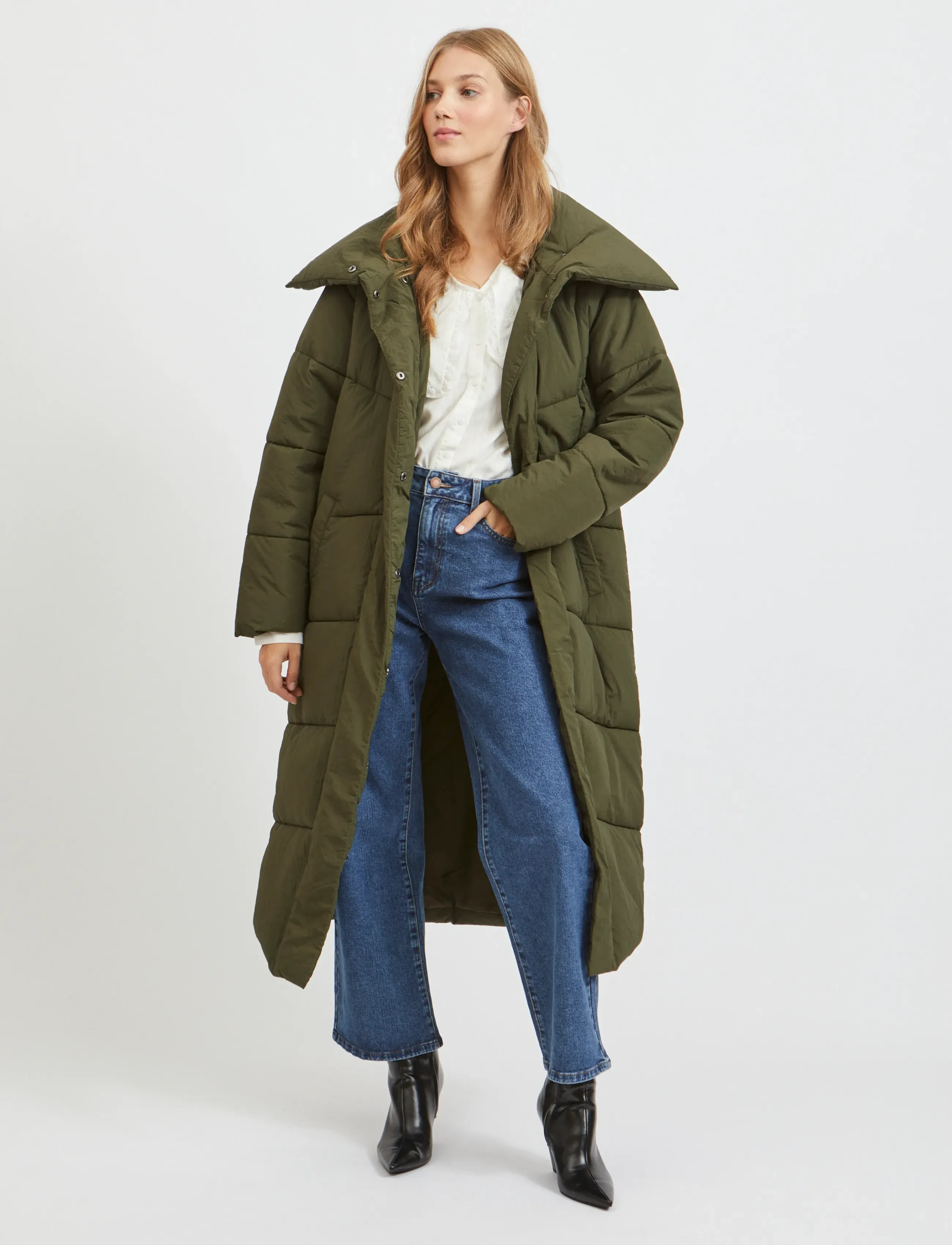 Vila VILOUISA PADDED COAT/PB - Mäntel - FOREST NIGHT / green