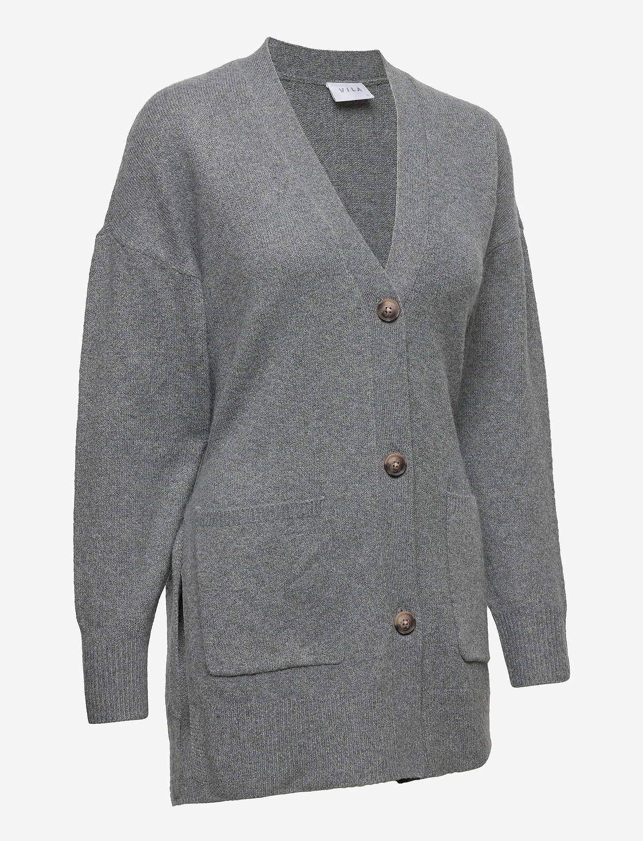 Vila - VIHAILEY BELT L/S KNIT CARDIGAN/SU - medium grey melange - 2