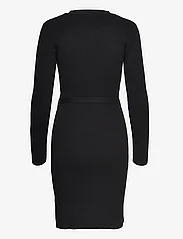 Vila - VIRIL WRAP L/S KNIT DRESS - tettsittende kjoler - black - 1