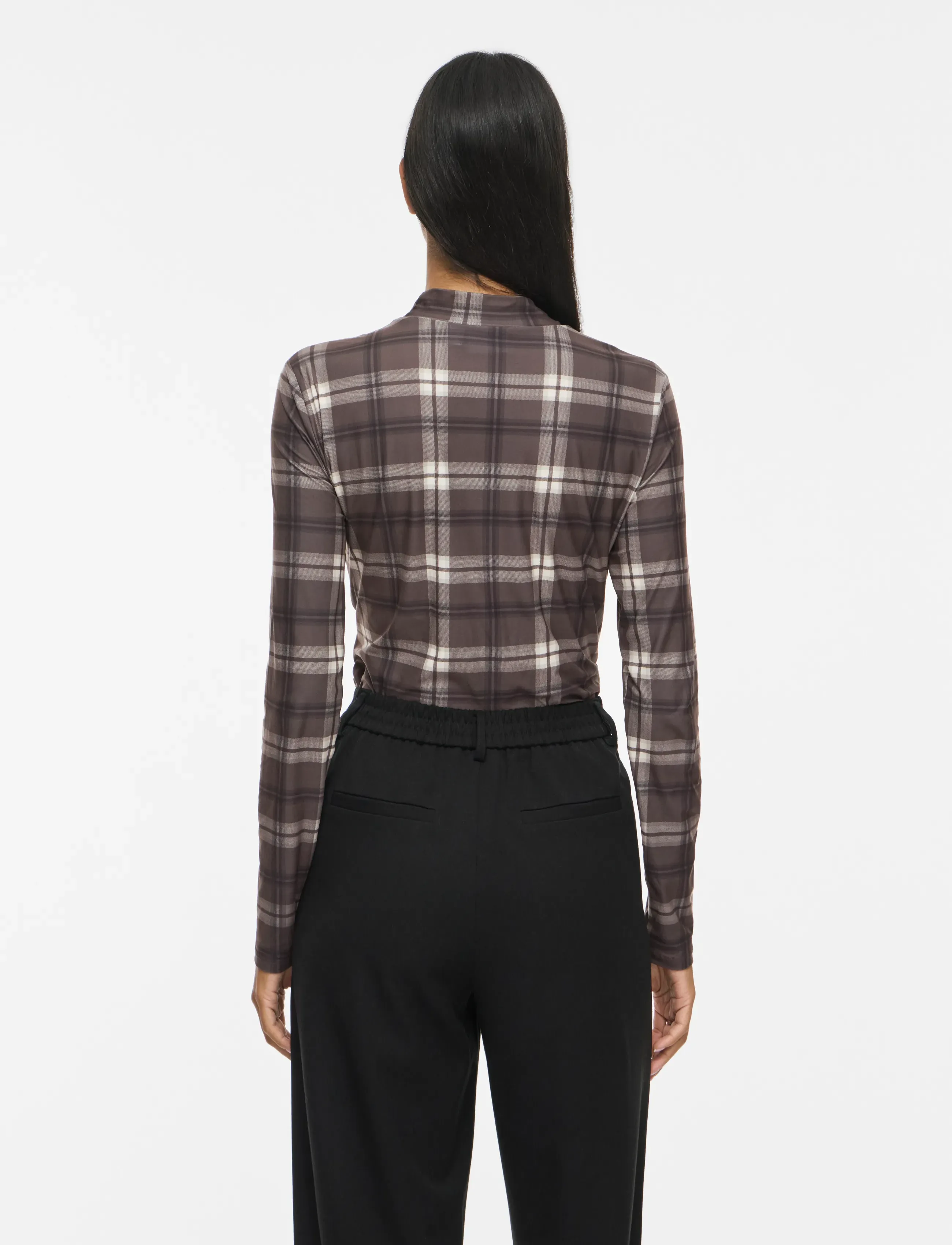 Vila - VILEOA L/S HIGH NECK TOP - NOOS - pikkade varrukatega topid - coffee bean - 3