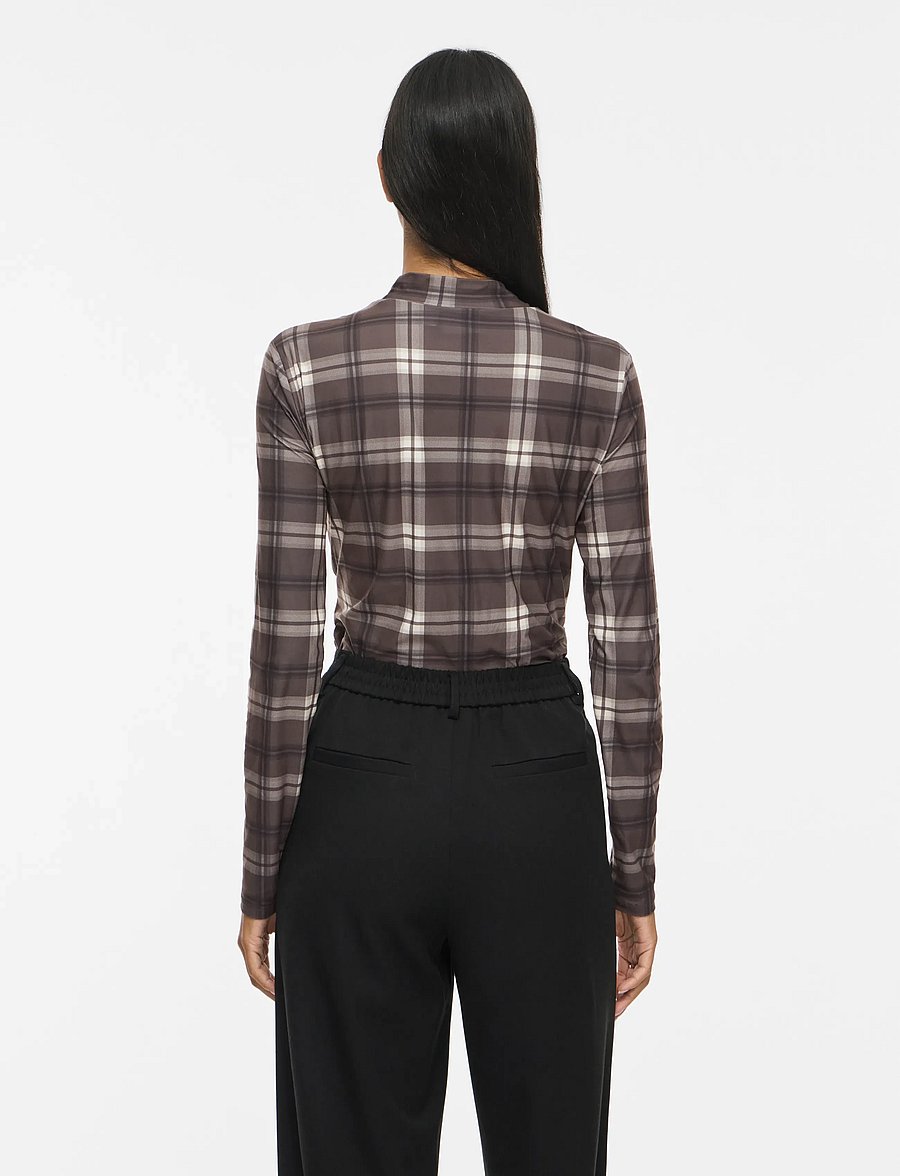 Vila - VILEOA L/S HIGH NECK TOP - NOOS - pikkade varrukatega topid - coffee bean - 3
