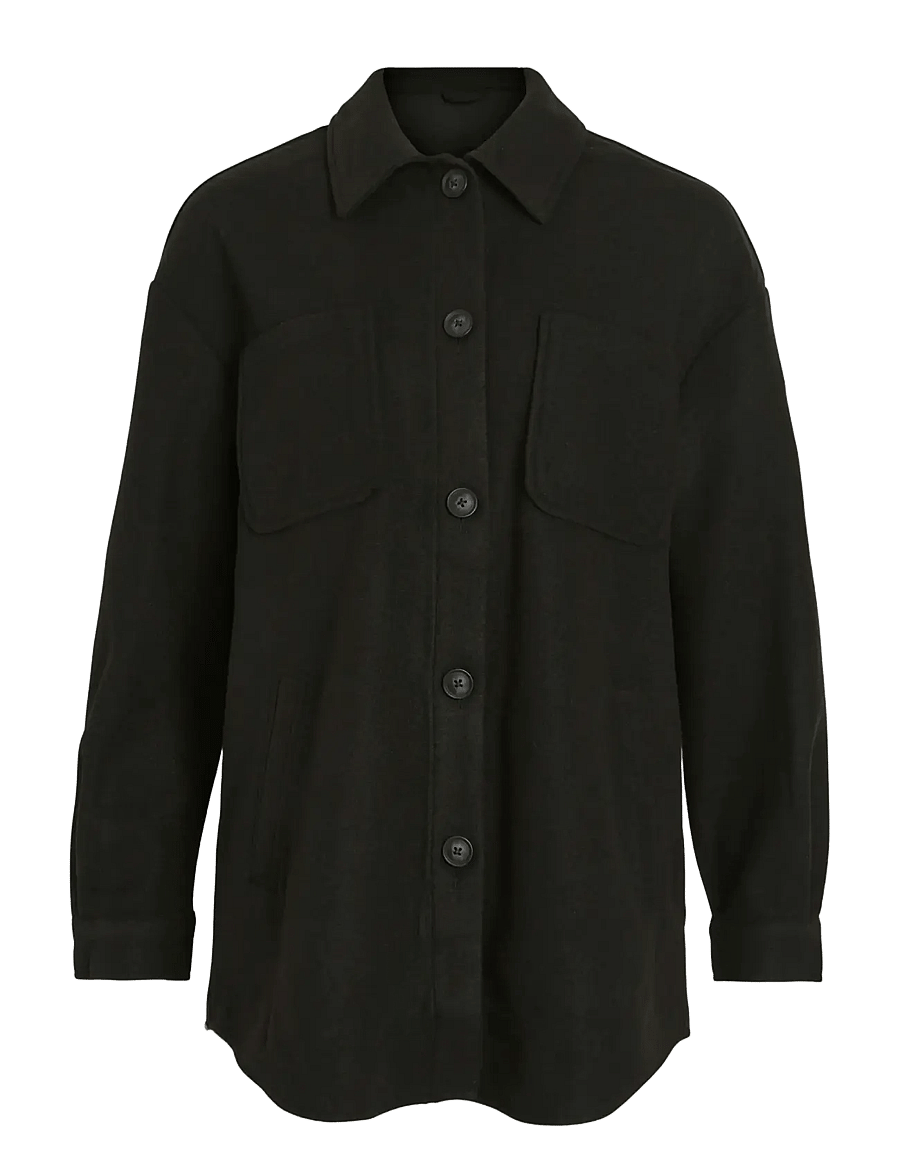 Vila - VIKIMMI SHIRT L/S JACKET - NOOS - overshirts - black - 1