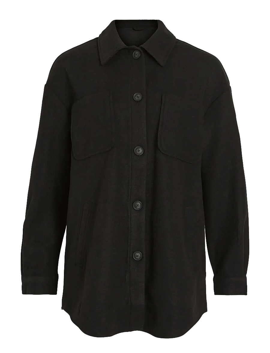 Vila - VIKIMMI SHIRT L/S JACKET - NOOS - overshirts - black - 1
