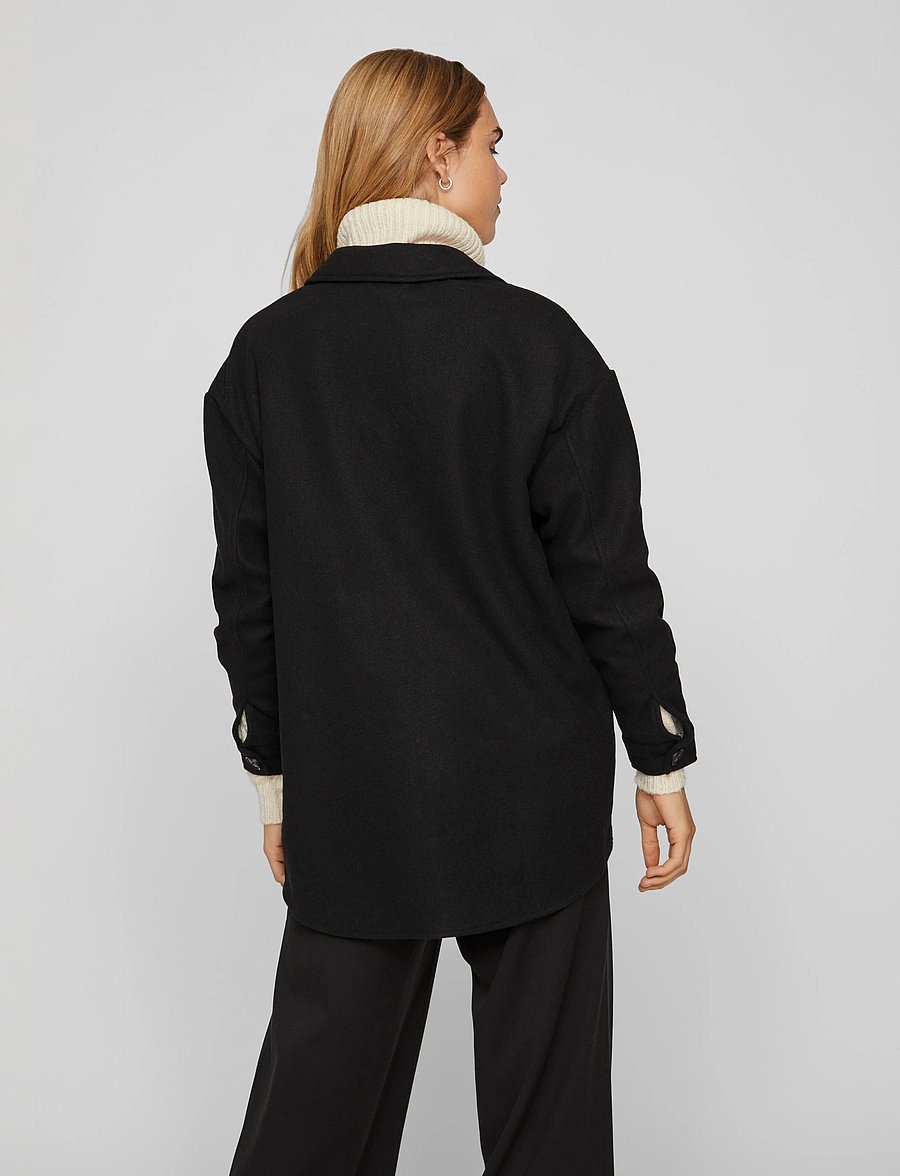Vila - VIKIMMI SHIRT L/S JACKET - NOOS - overshirts - black - 3