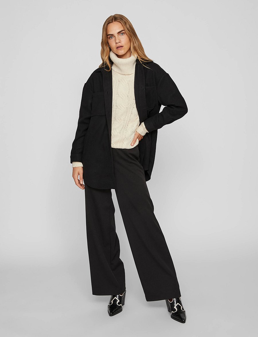Vila - VIKIMMI SHIRT L/S JACKET - NOOS - overshirts - black - 4