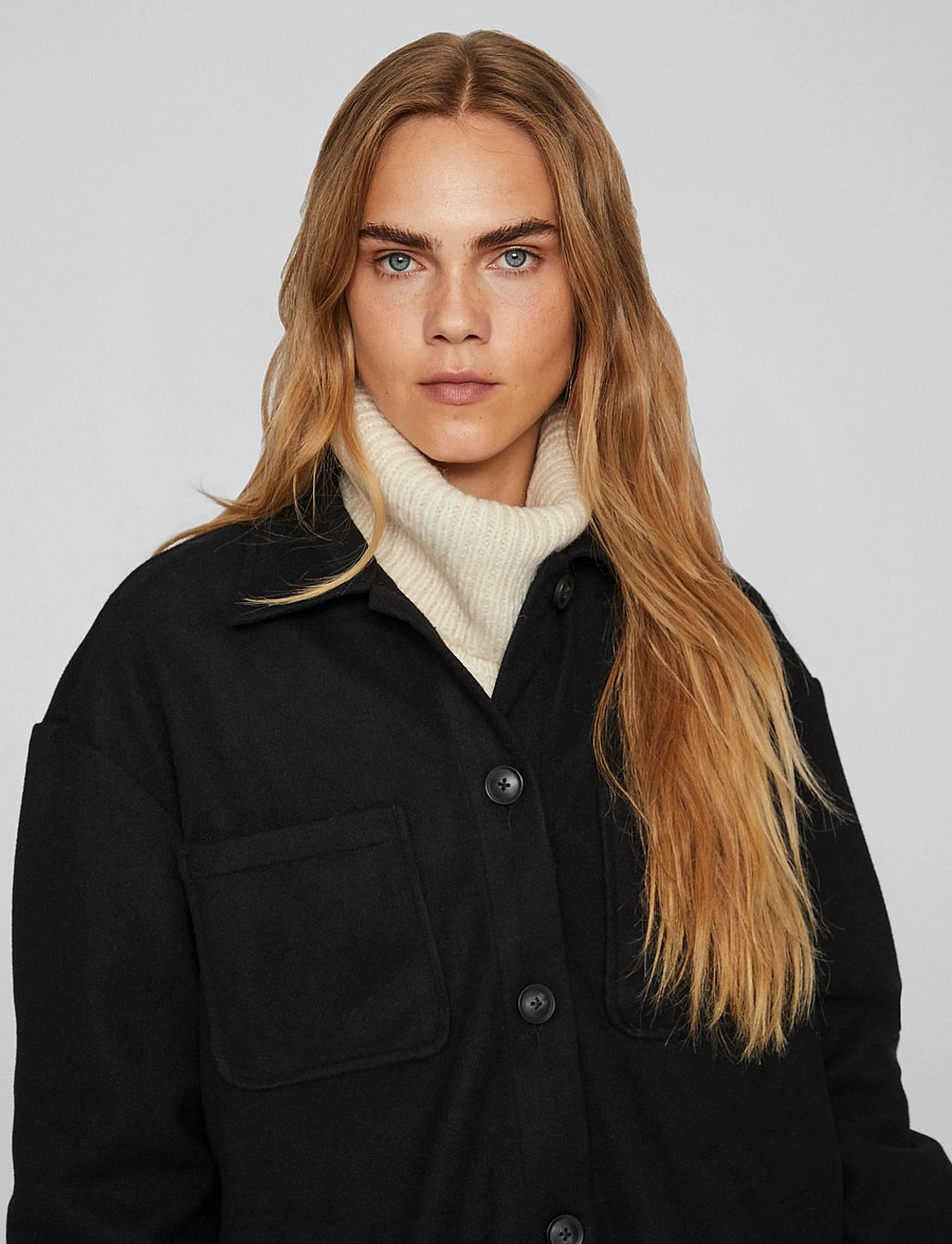 Vila - VIKIMMI SHIRT L/S JACKET - NOOS - overshirts - black - 5